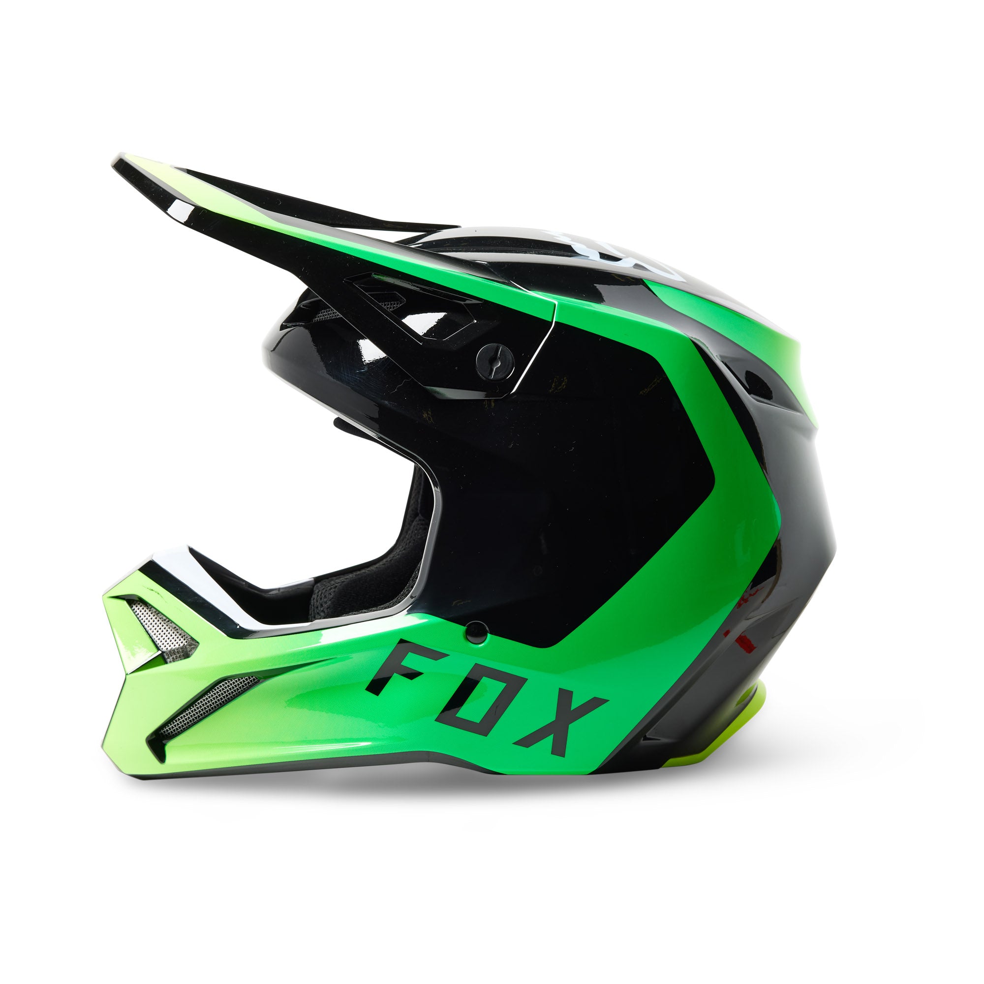 Fox Racing V1 Dpth Open Face Offroad Helmet Black Green