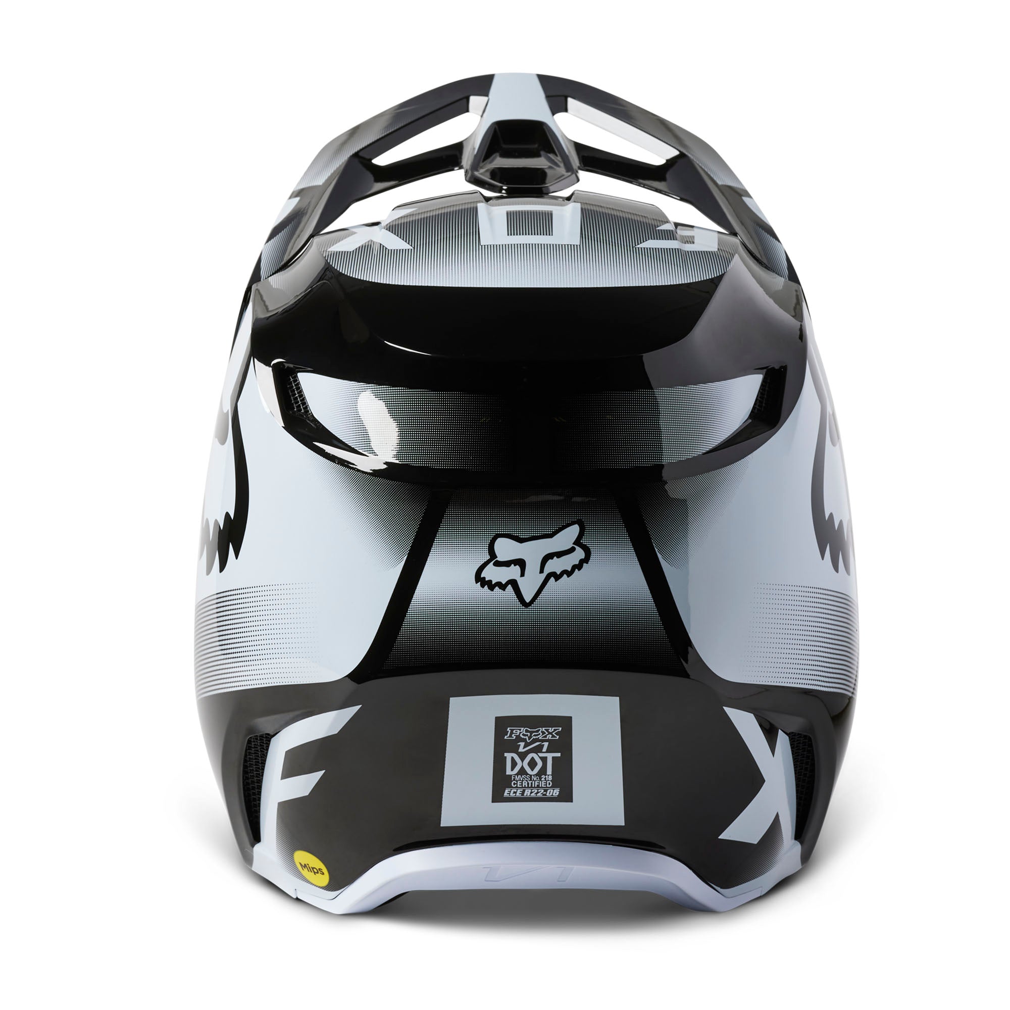 Fox Racing  Black White V1 Leed Motocross Helmet DOT ECE Offroad MotoX MIPS