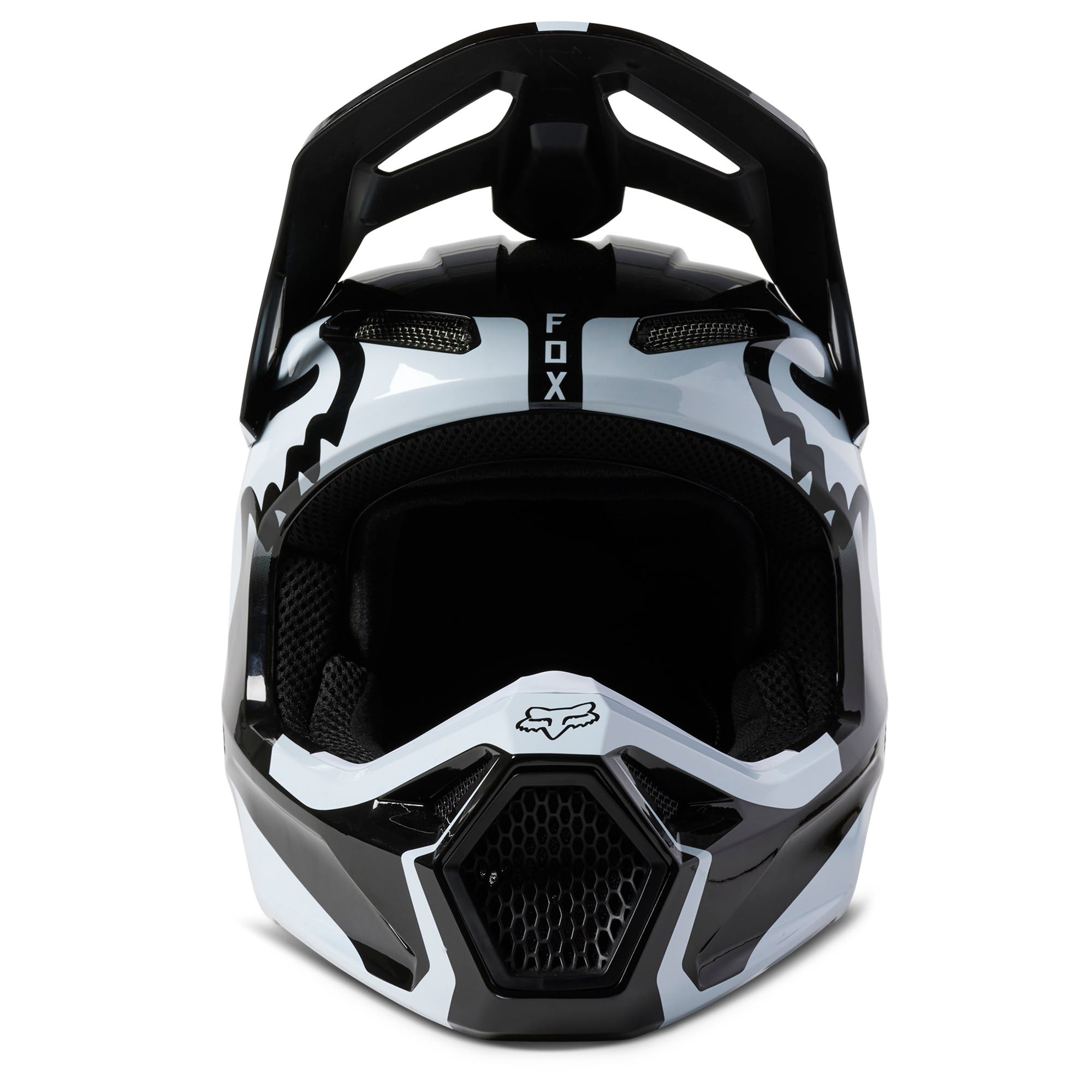 Fox Racing  Black White V1 Leed Motocross Helmet DOT ECE Offroad MotoX MIPS