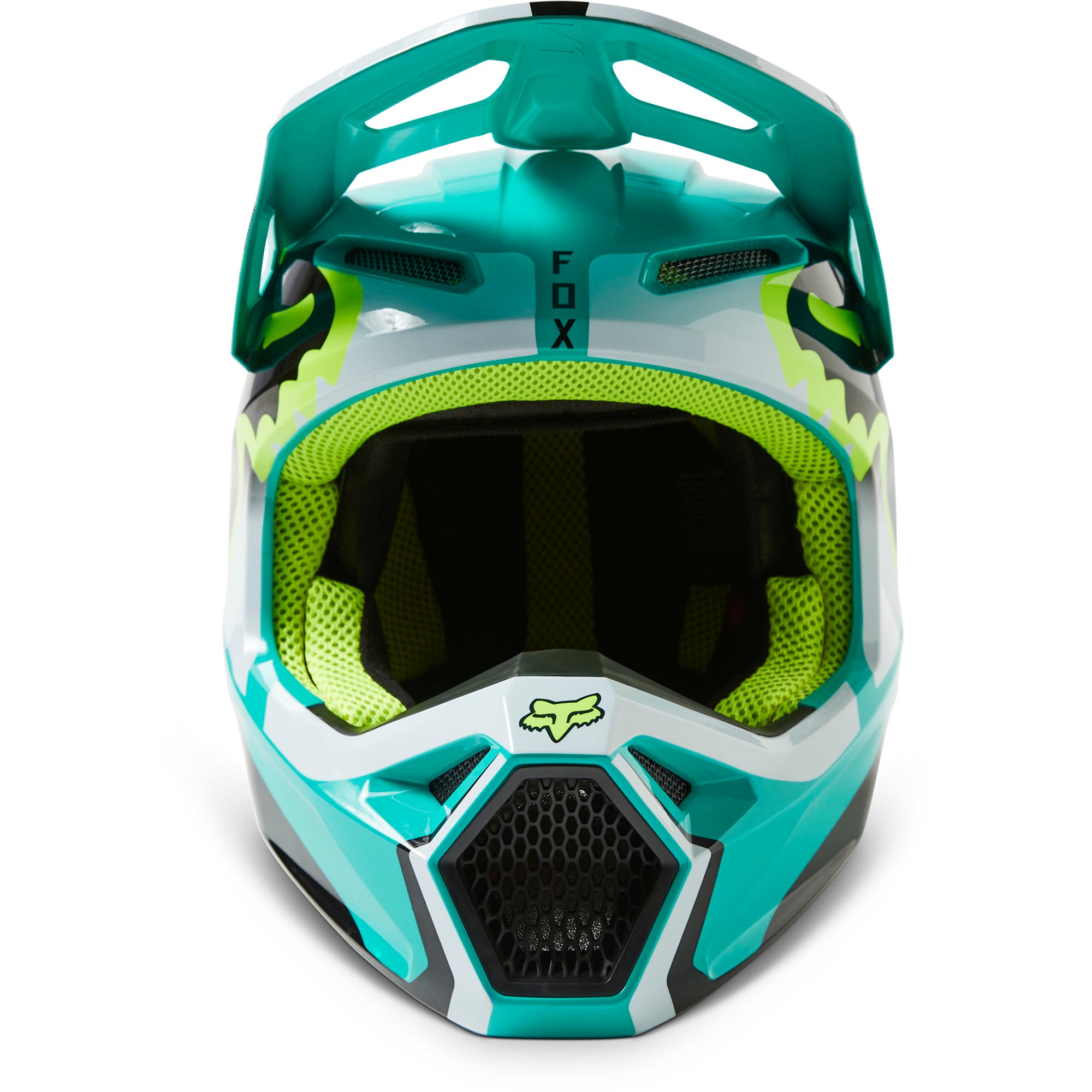 Fox Racing  Teal V1 Leed Motocross Helmet DOT ECE Offroad MotoX Comfort MIPS