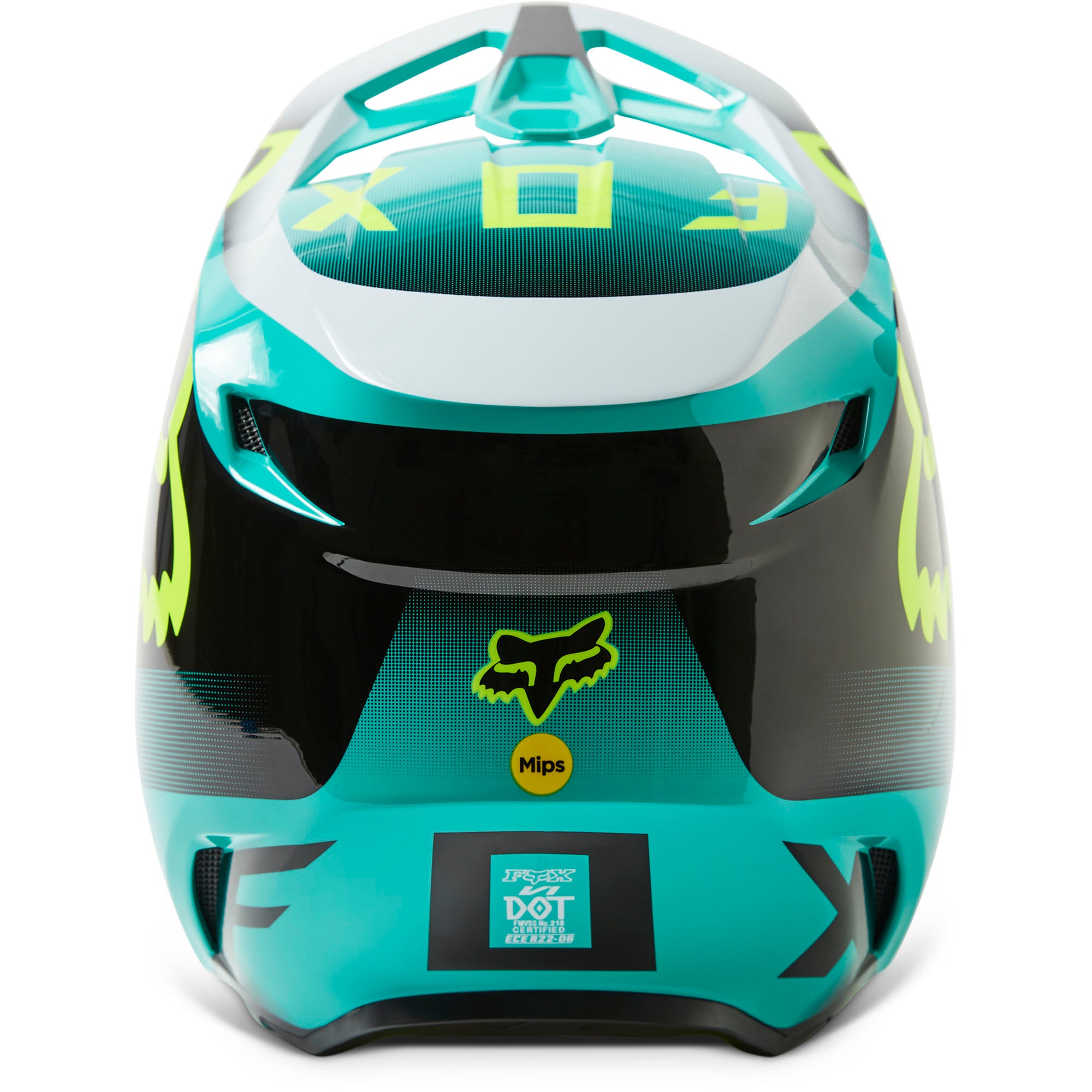 Fox Racing  Teal V1 Leed Motocross Helmet DOT ECE Offroad MotoX Comfort MIPS