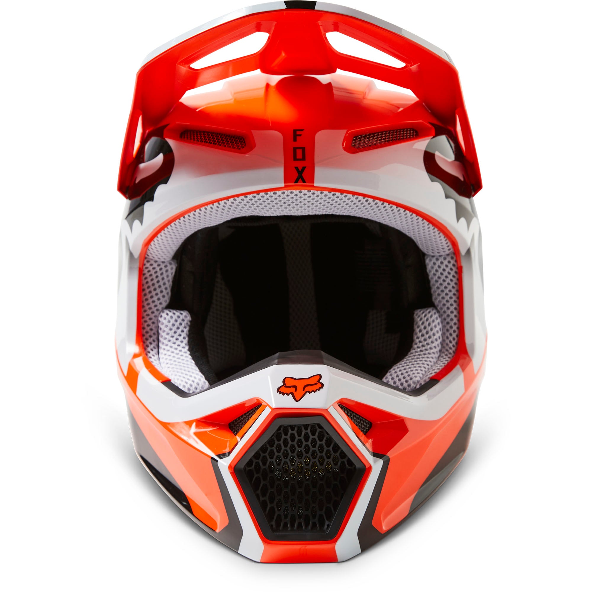 Fox Racing  Flo Orange V1 Leed Motocross Helmet DOT ECE Offroad MotoX MIPS