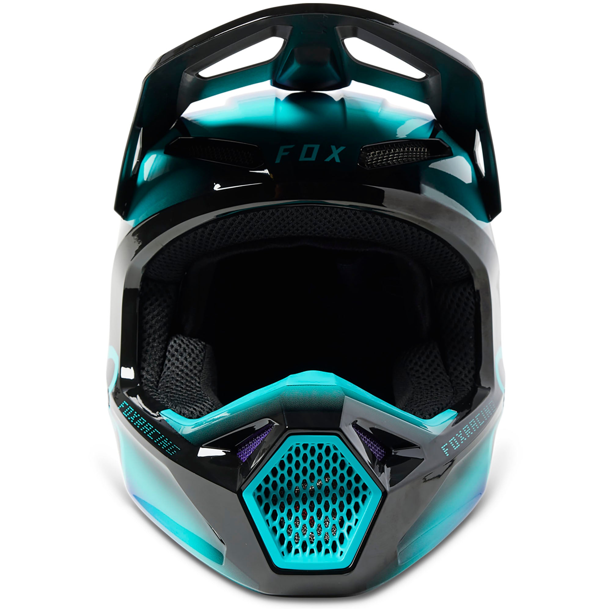 Fox Racing Youth V1 Toxsyk Open Face Offroad Helmet Black Blue