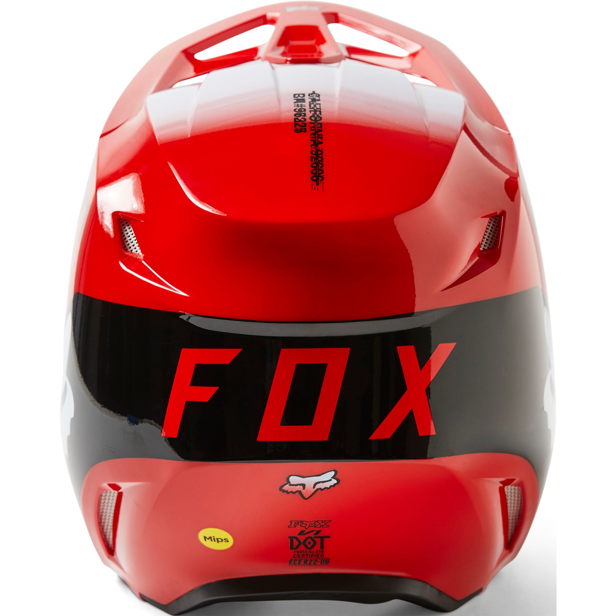 Fox Racing  Youth V1 Toxsyk Offroad Helmet MIPS Steel D-Ring DOT Fluorescent Red