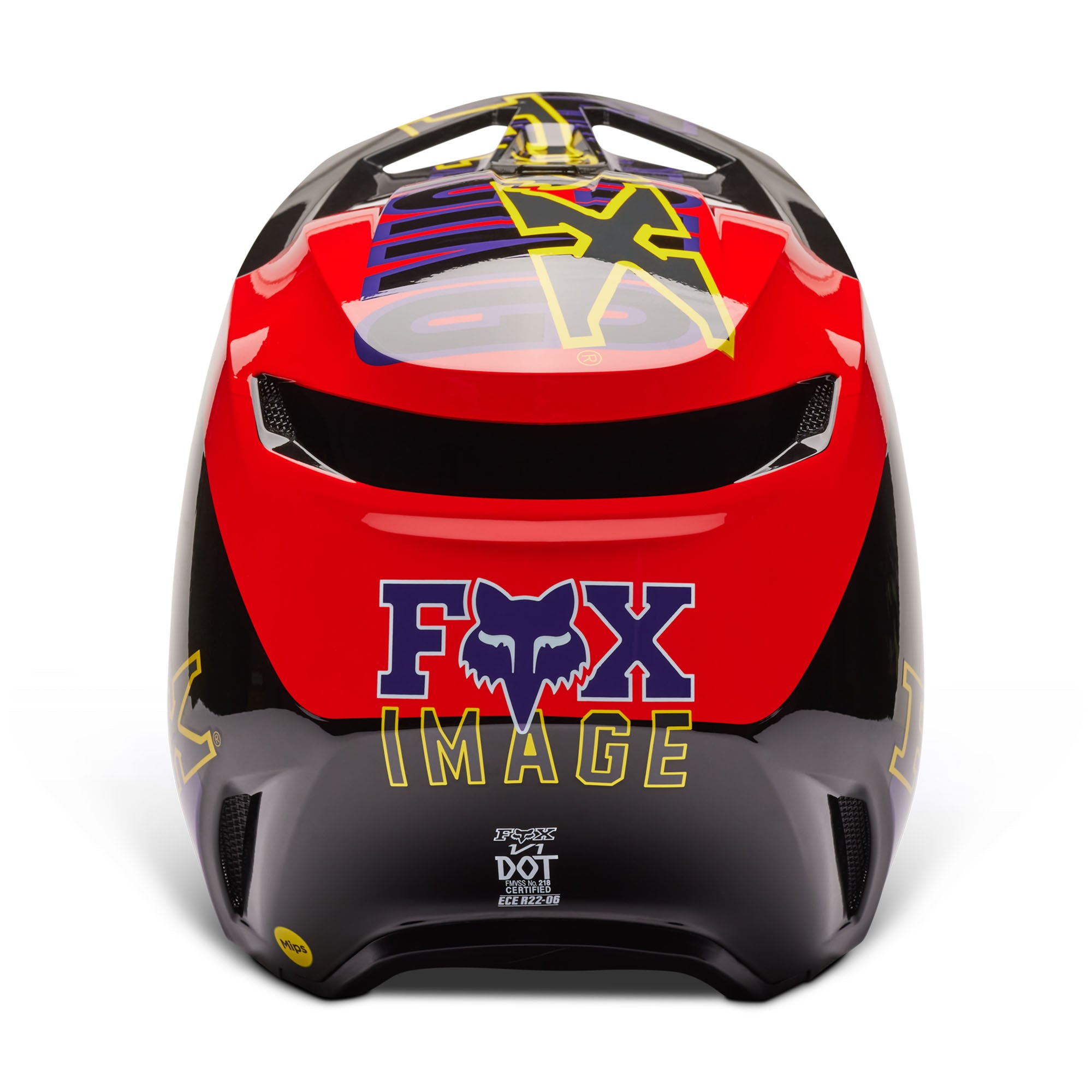 Fox Racing  V1 Barbed Wire Special Edition Helmet Adjustable Vented Black Red FMVSS 218