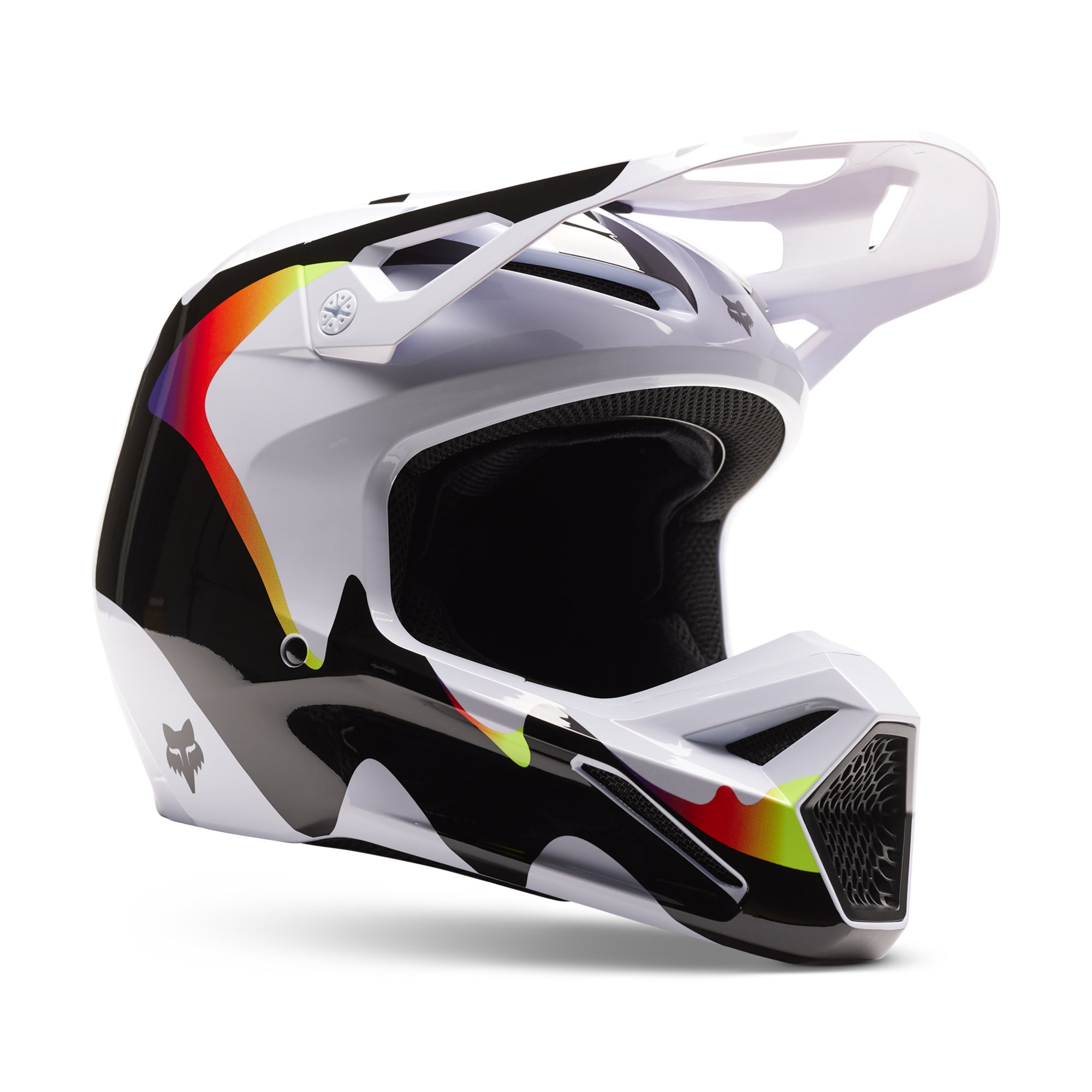 Fox Racing V1 Kozmik Open Face Offroad Helmet Black/White