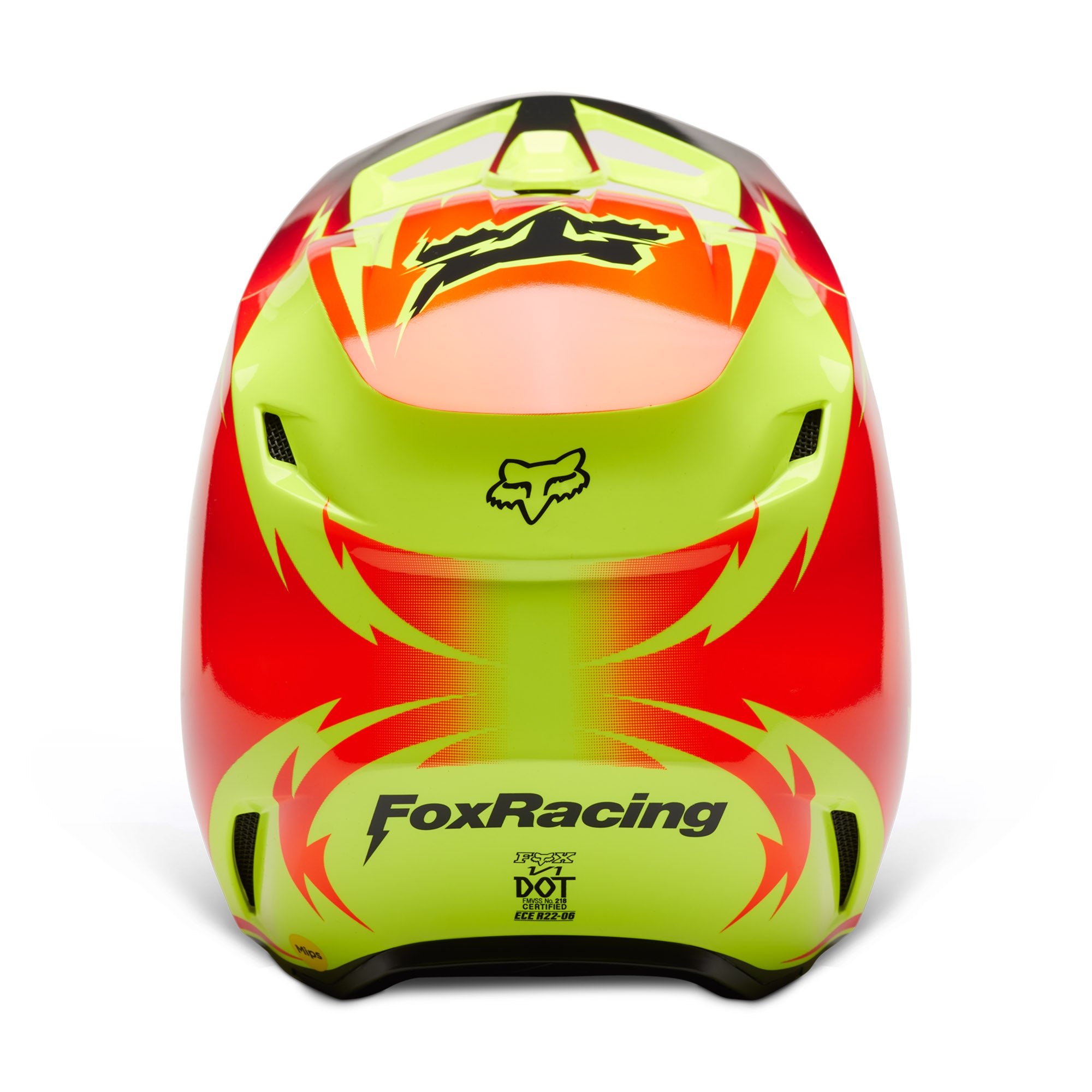 Fox Racing V1 Statk Open Face Offroad Helmet Red/Yellow