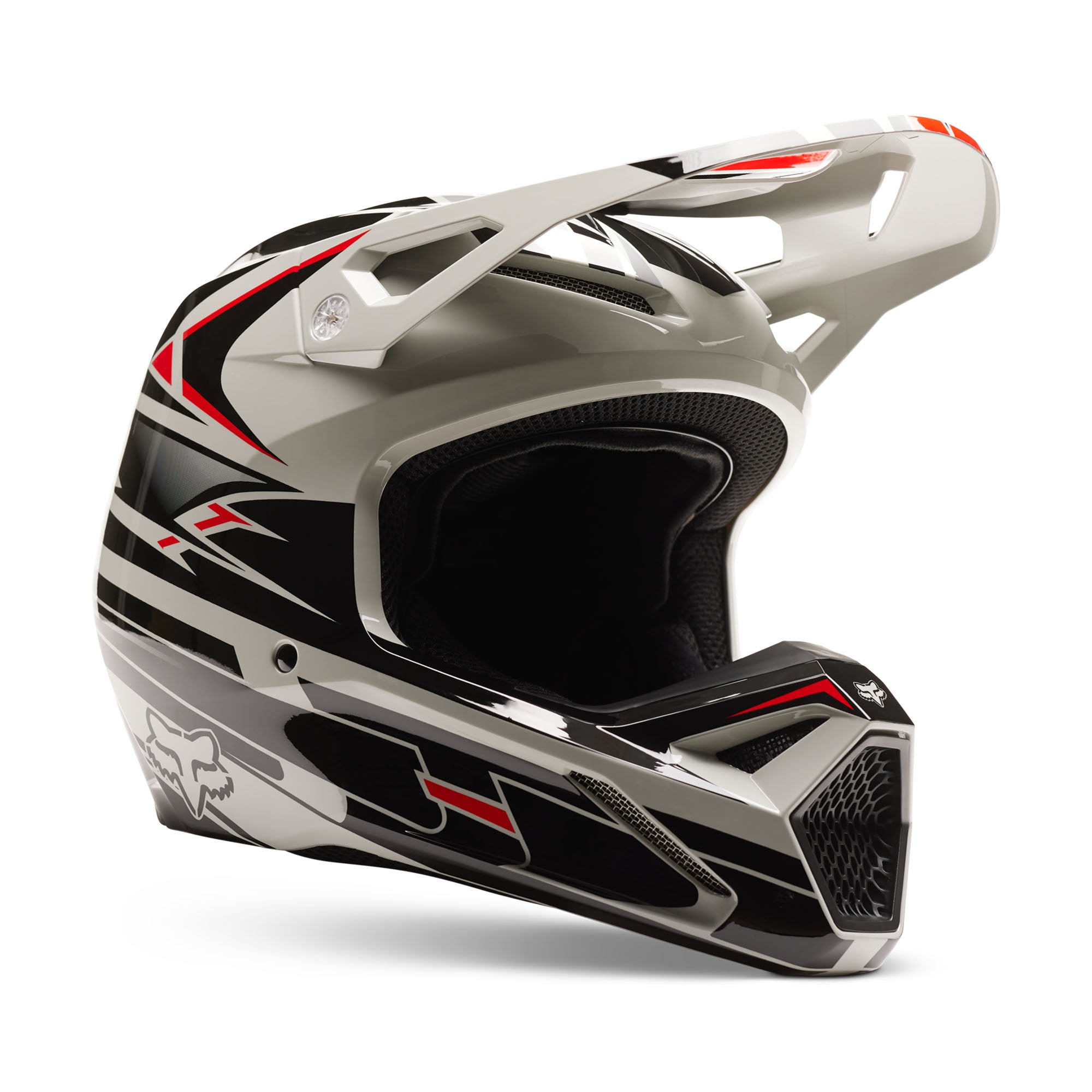 Fox Racing  V1 GOAT Strafer Helmet Adjustable Optimum Airflow Vent System Black FMVSS 218