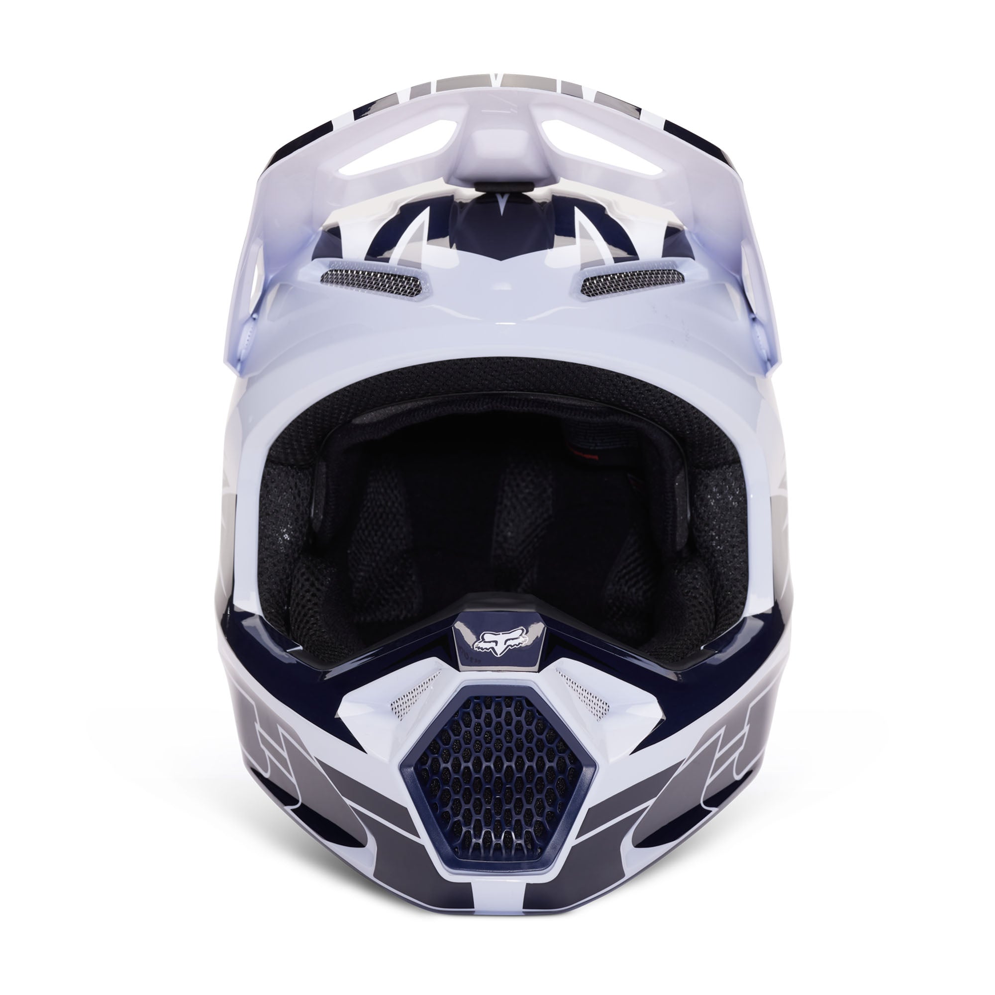 Fox Racing  V1 GOAT Strafer Helmet Adjustable Optimum Airflow Vent System Navy FMVSS 218