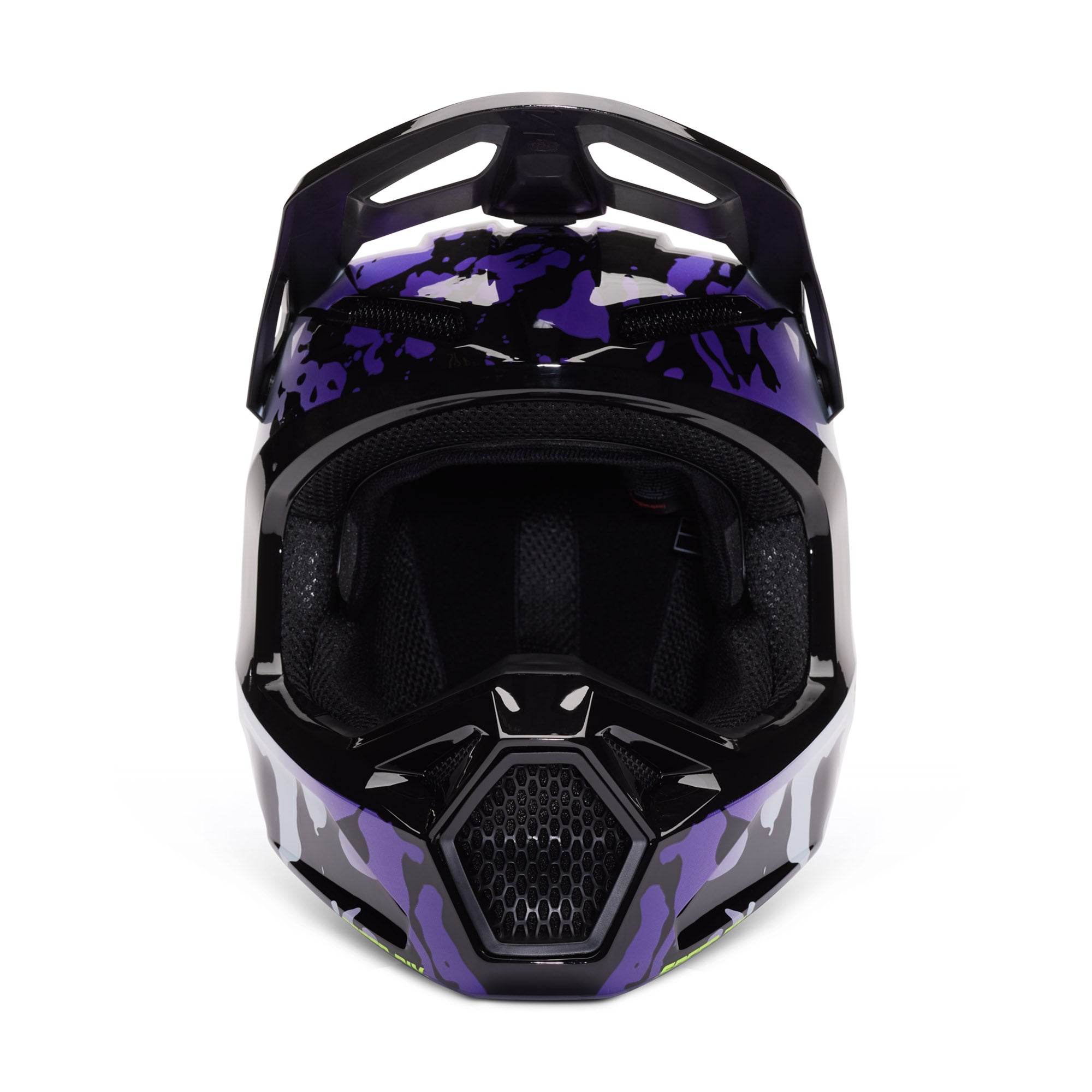 Fox Racing  Youth V1 Morphic Helmet Lightweight Vented Steel D-Ring FMVSS 218 Black White