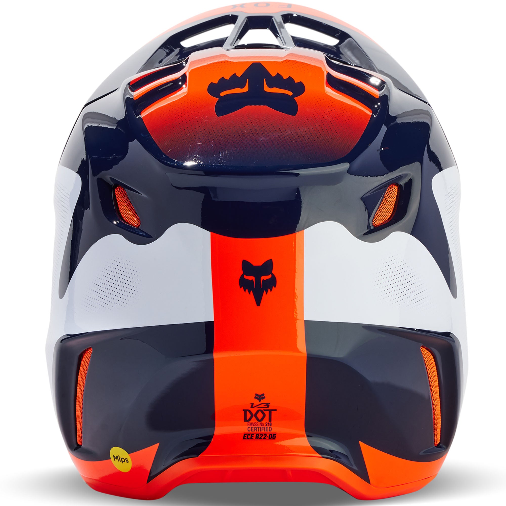 Fox Racing V3 Revise Open Face Offroad Helmet Navy/Orange Blue