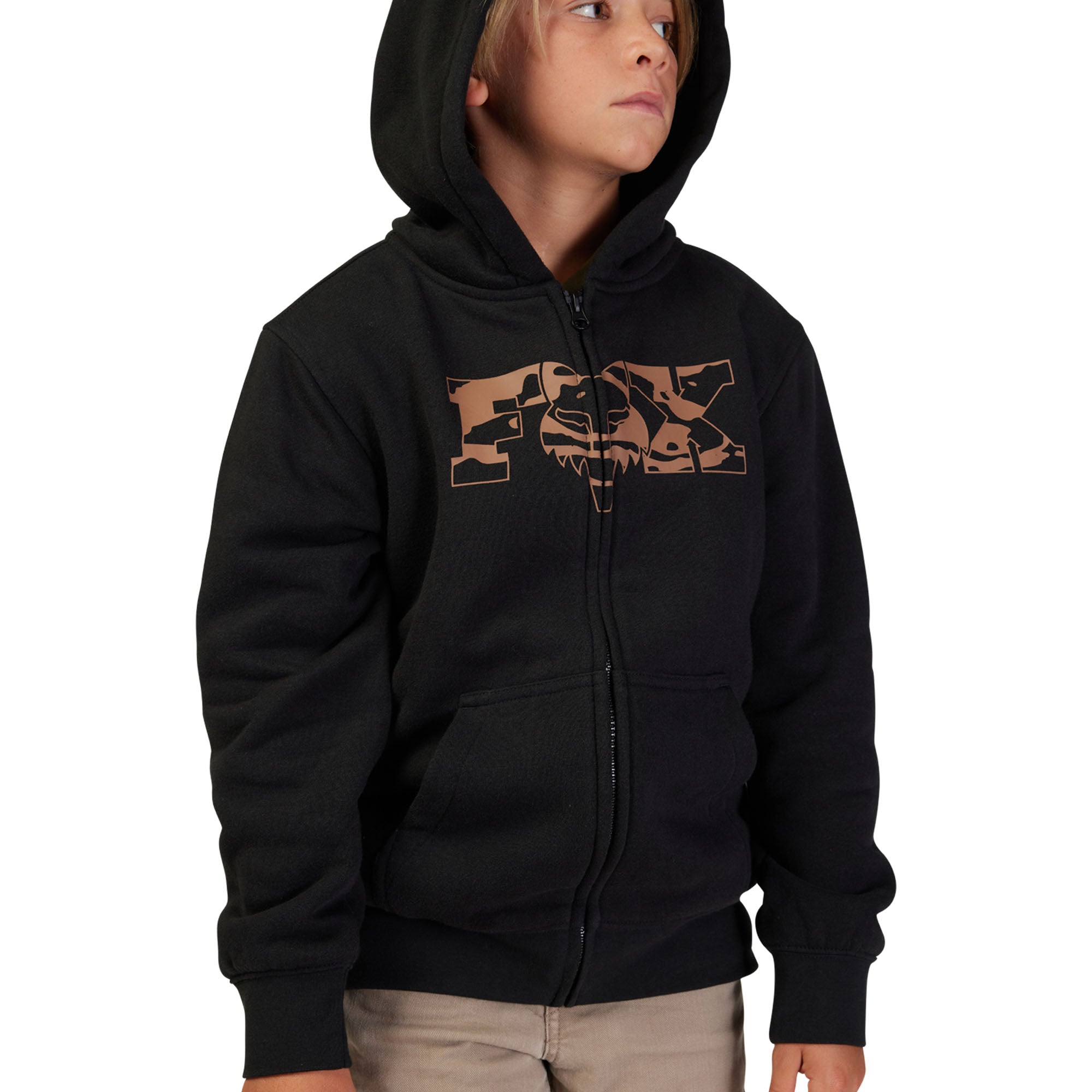 Fox Racing  Youth Cienega Sasquatch Fleece Zip Up Hoodie Warm Classic Fit Black