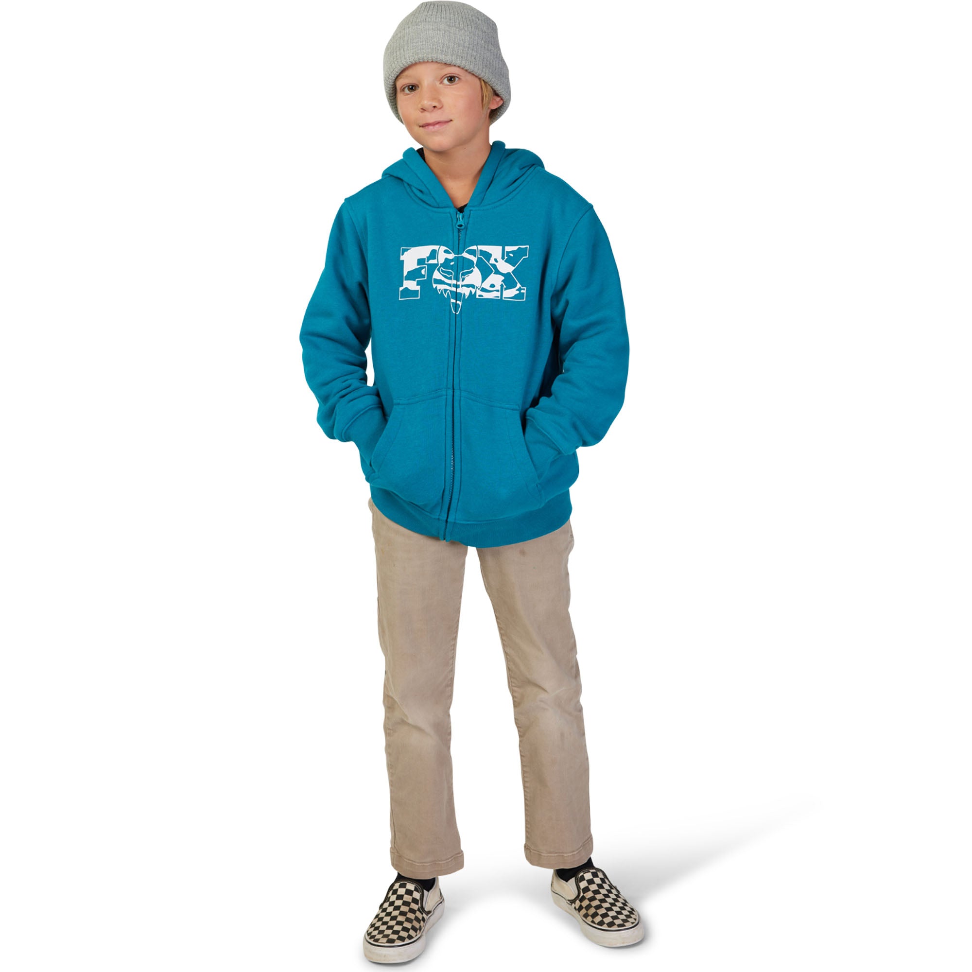 Fox Racing  Youth Cienega Sasquatch Fleece Zip Up Hoodie Classic Fit Maui Blue