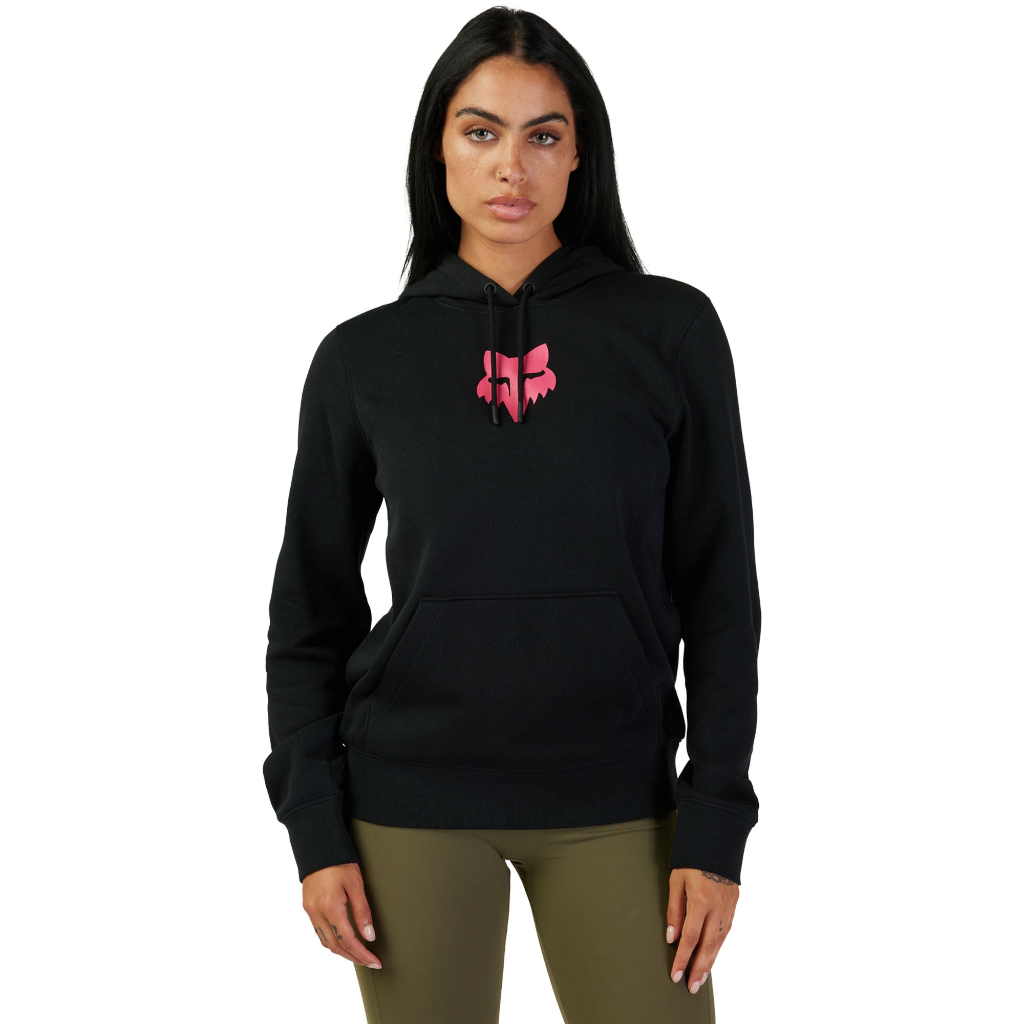 Fox Racing Fox Head Fleece Pullover Hoodie Black/Pink Womens