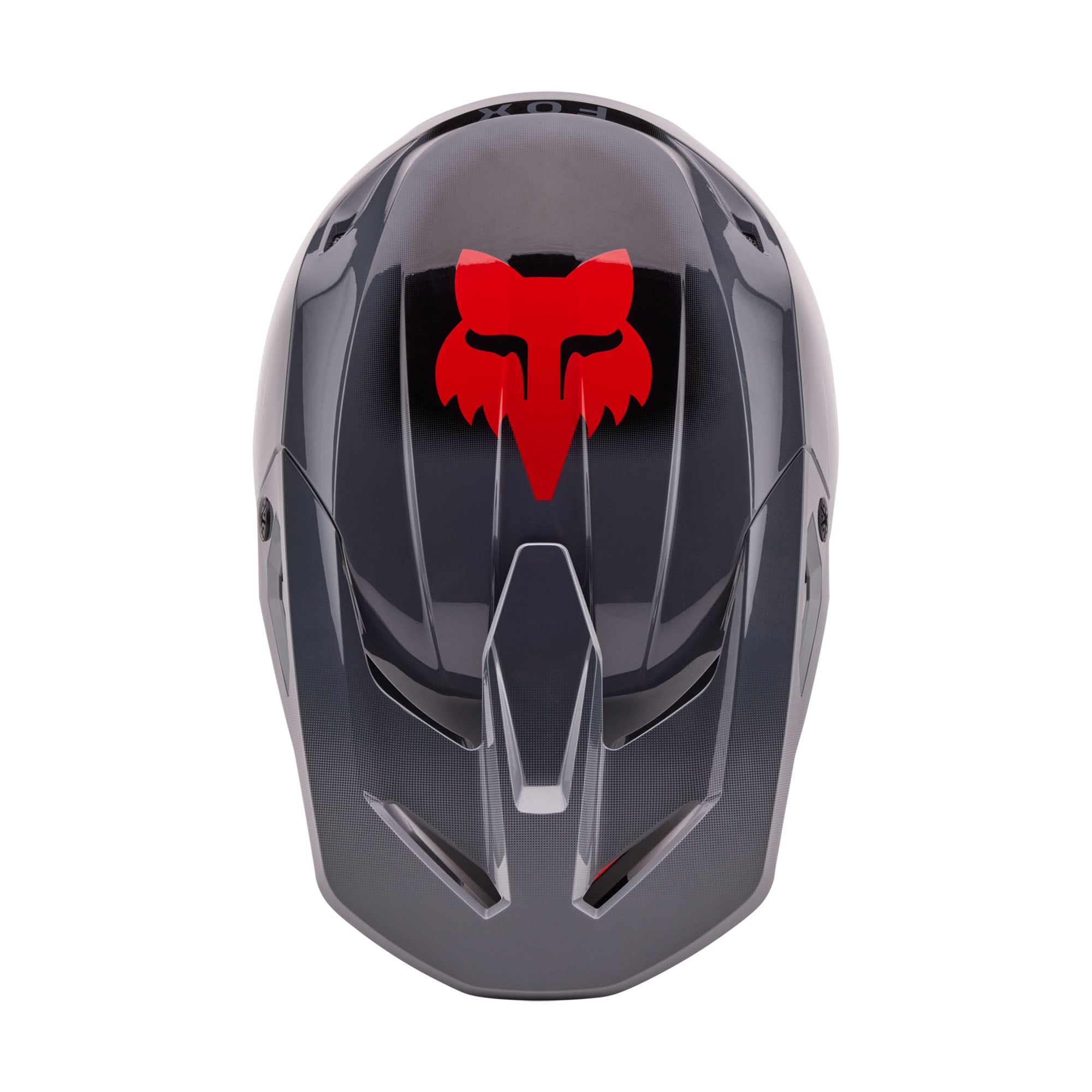 Fox Racing  V1 Interfere Helmet Open Face Vented Adjustable Visor Grey Red FMVSS 218