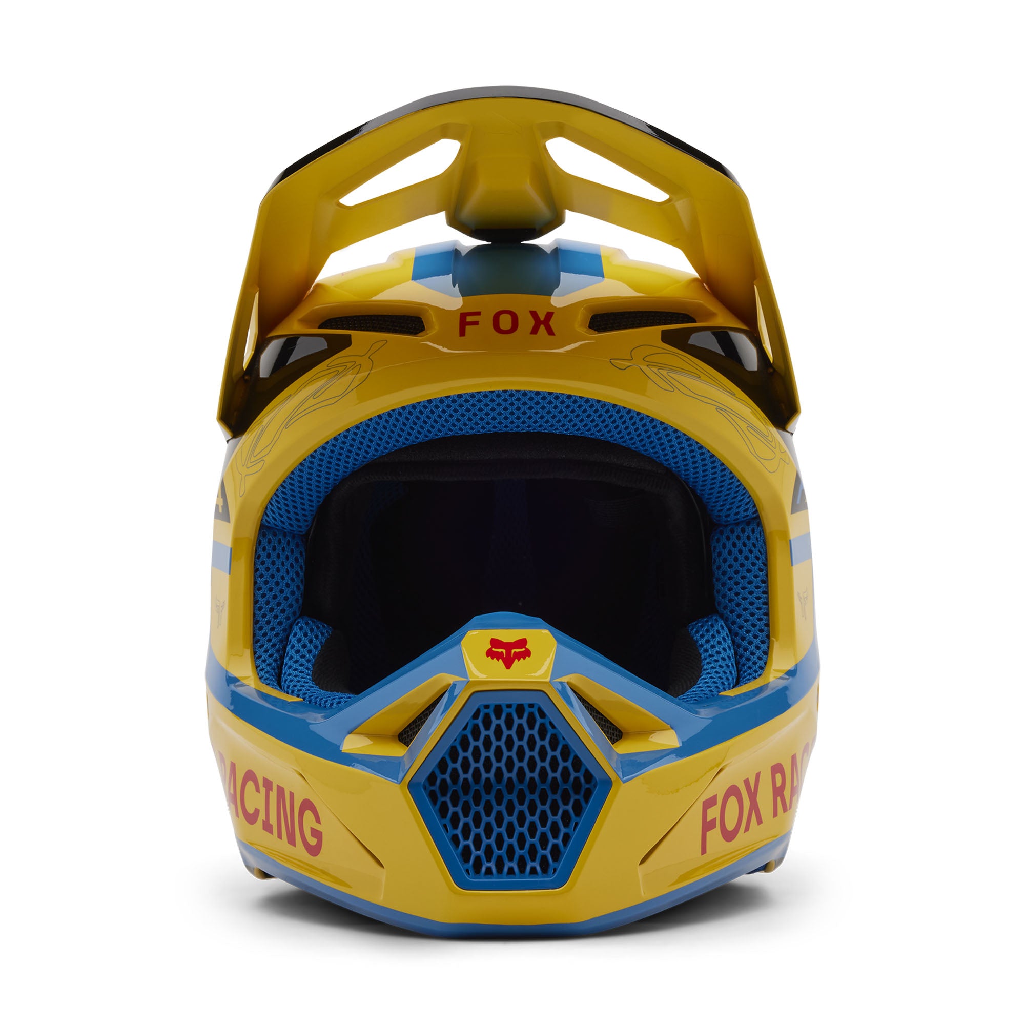 Fox Racing V1 Race Spec Open Face Offroad Helmet Pale Yellow