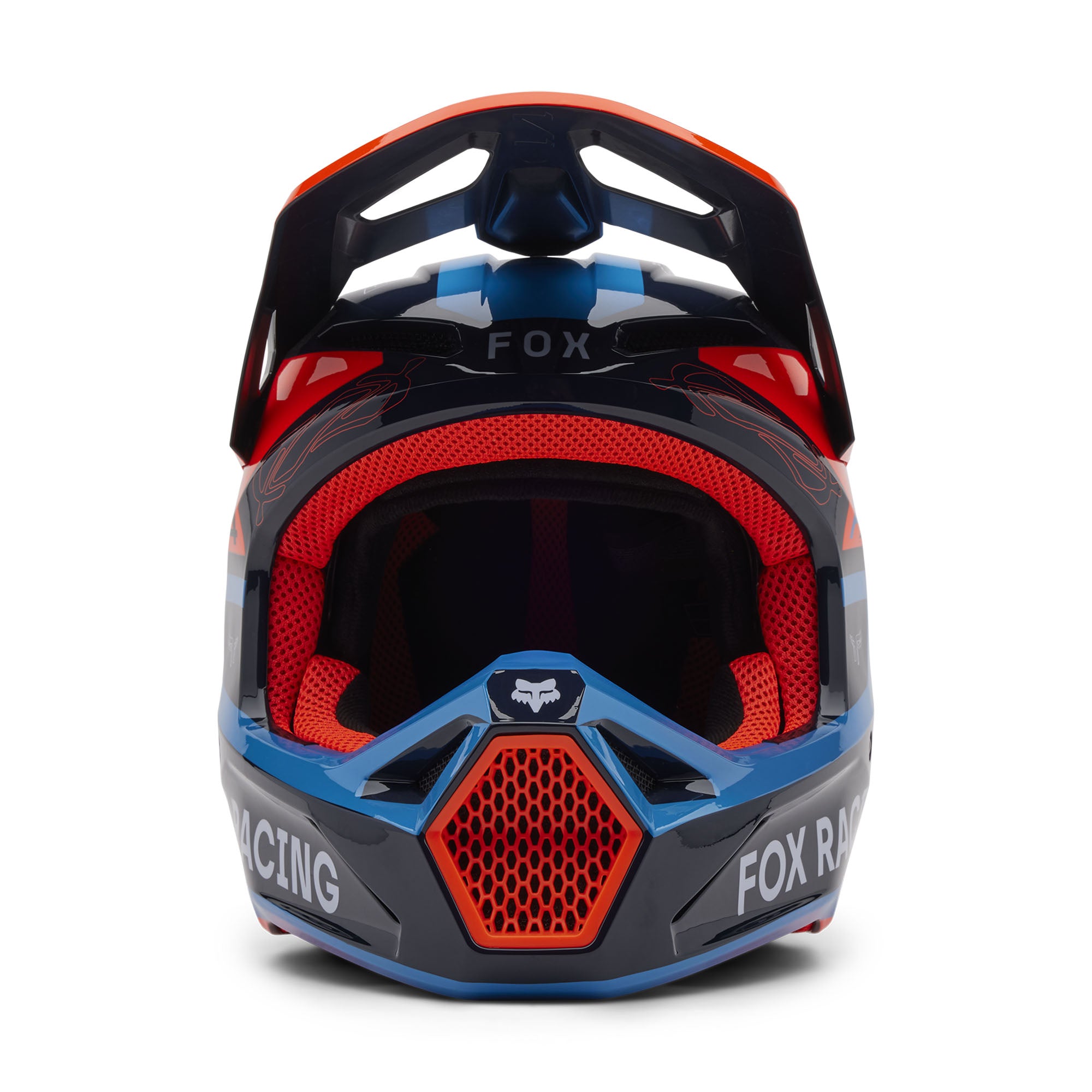 Fox Racing Youth V1 Race Spec Open Face Offroad Helmet Midnight Blue