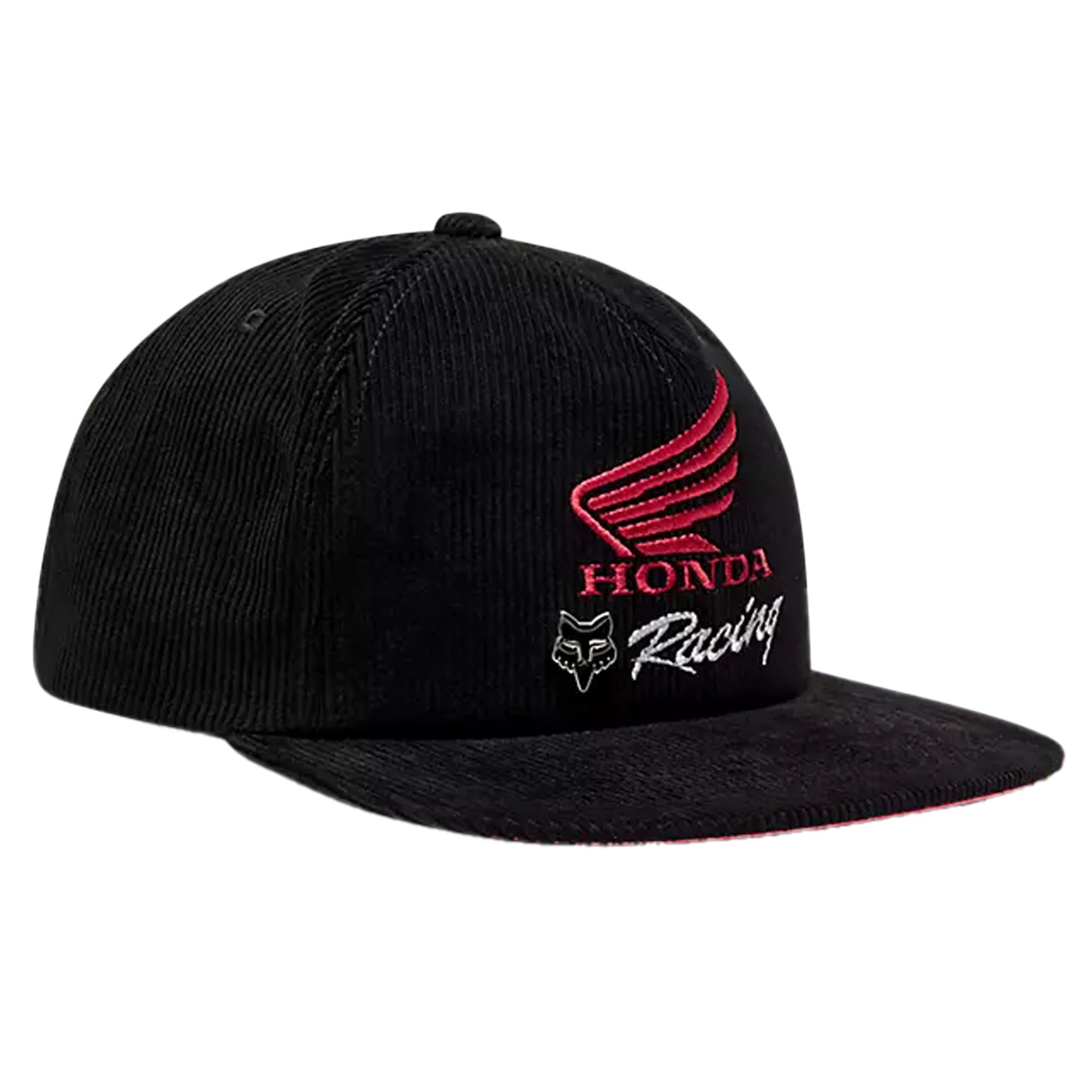 Fox Racing  Black Honda Adjustable Hat Adjustable Strap Cotton Corduroy One Size