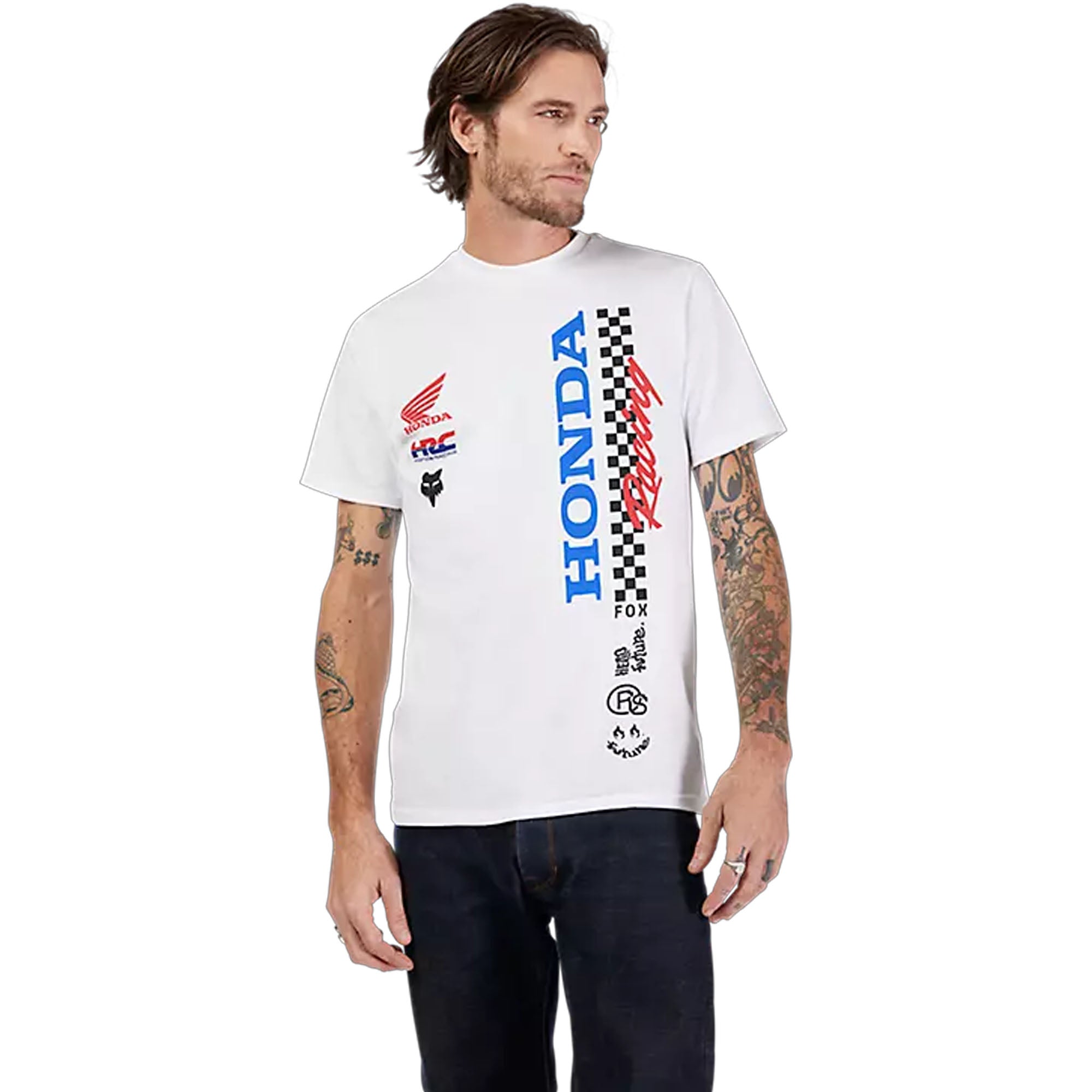 Fox Racing Honda Short Sleeve T-Shirt Optic White Unisex-Adult
