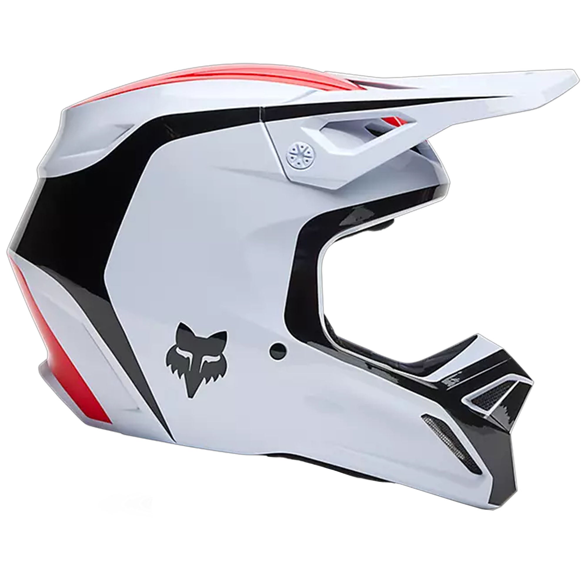 Fox Racing V1 Flow Helmet White/Red Unisex-Adult