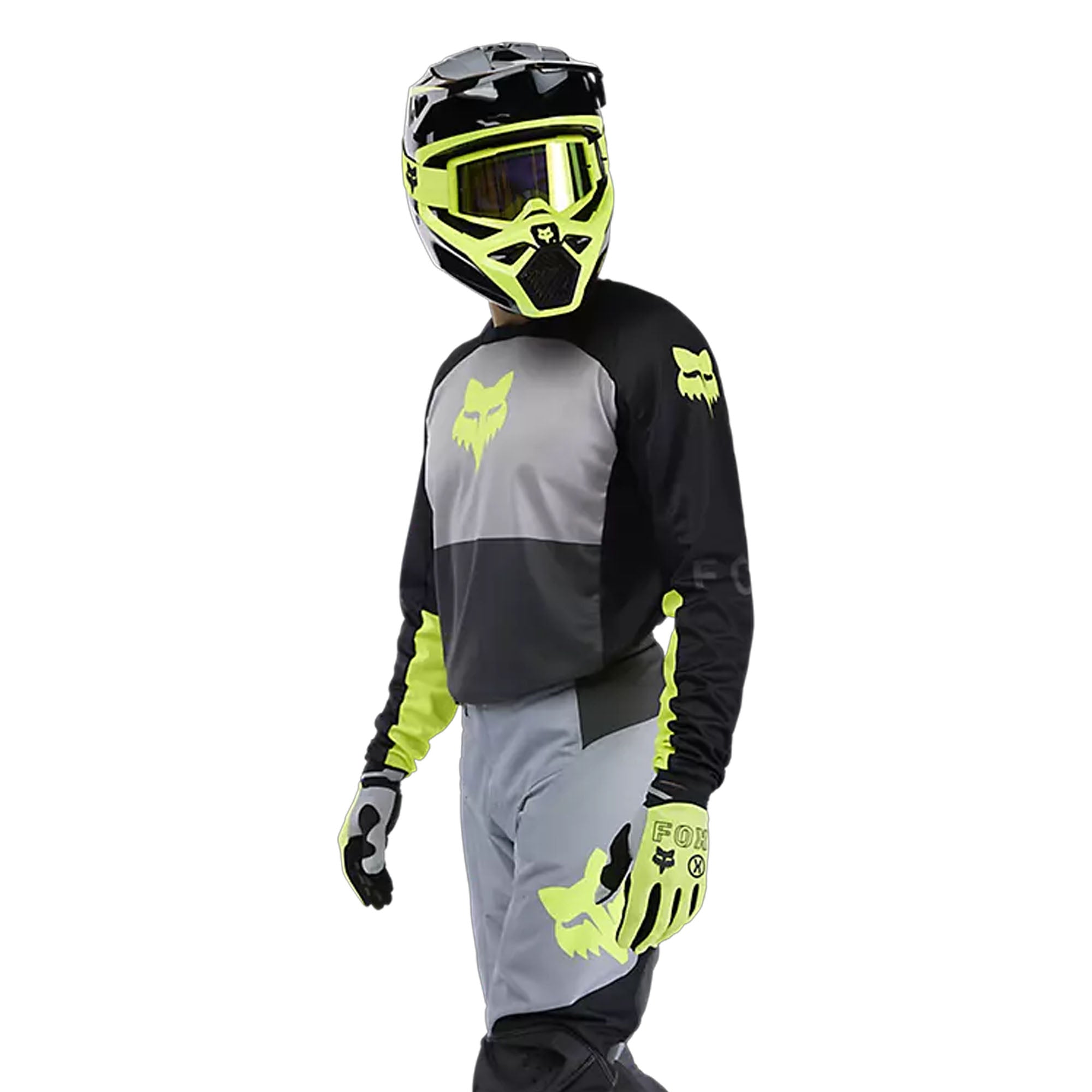 Fox Racing  180 Flow Jersey Moisture-Wicking Breathable Vented Mesh Black Yellow