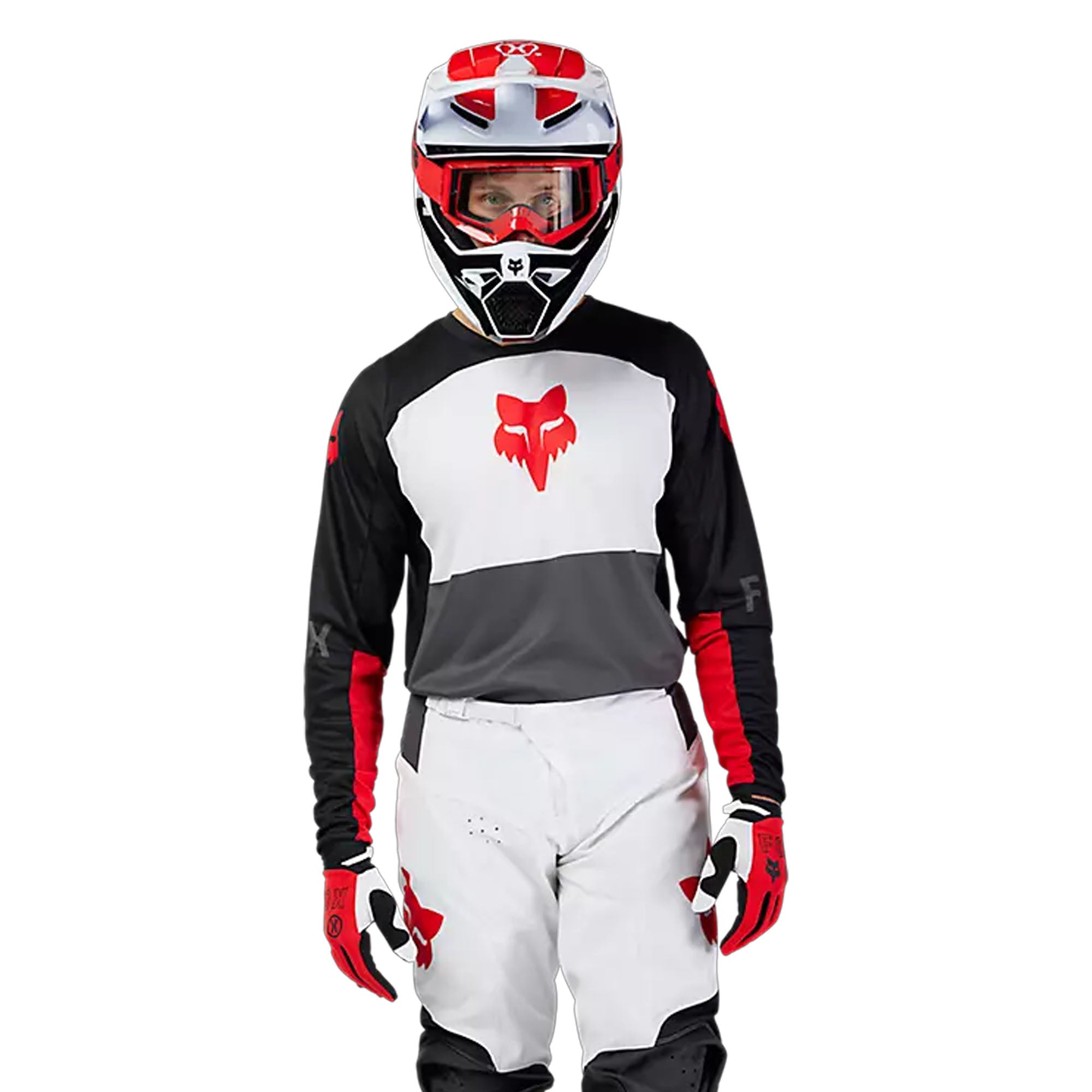 Fox Racing  180 Flow Jersey Moisture-Wicking Breathable Vented Mesh White Red