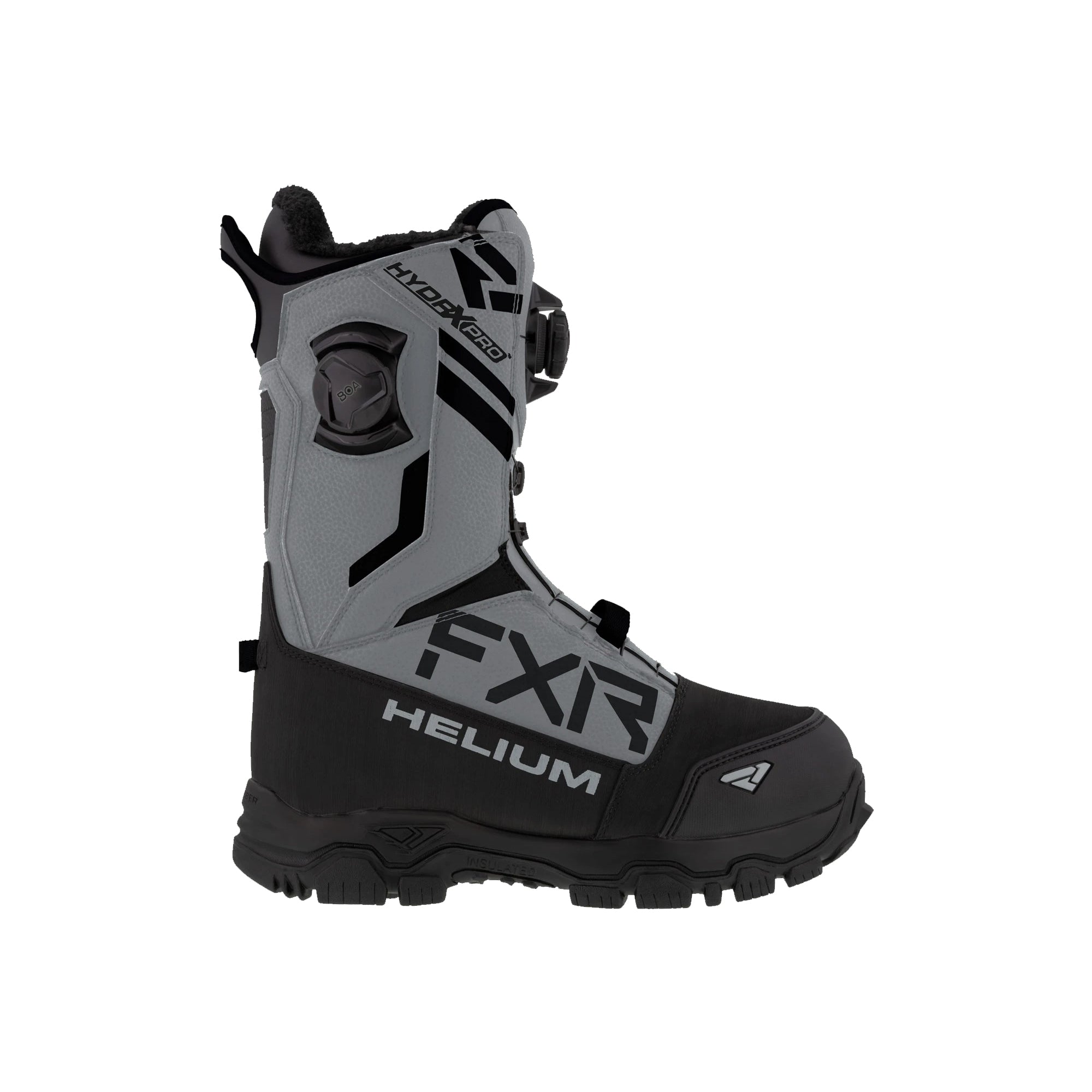 FXR Helium Dual Boa Snowmobile Boots Black/Steel Gray