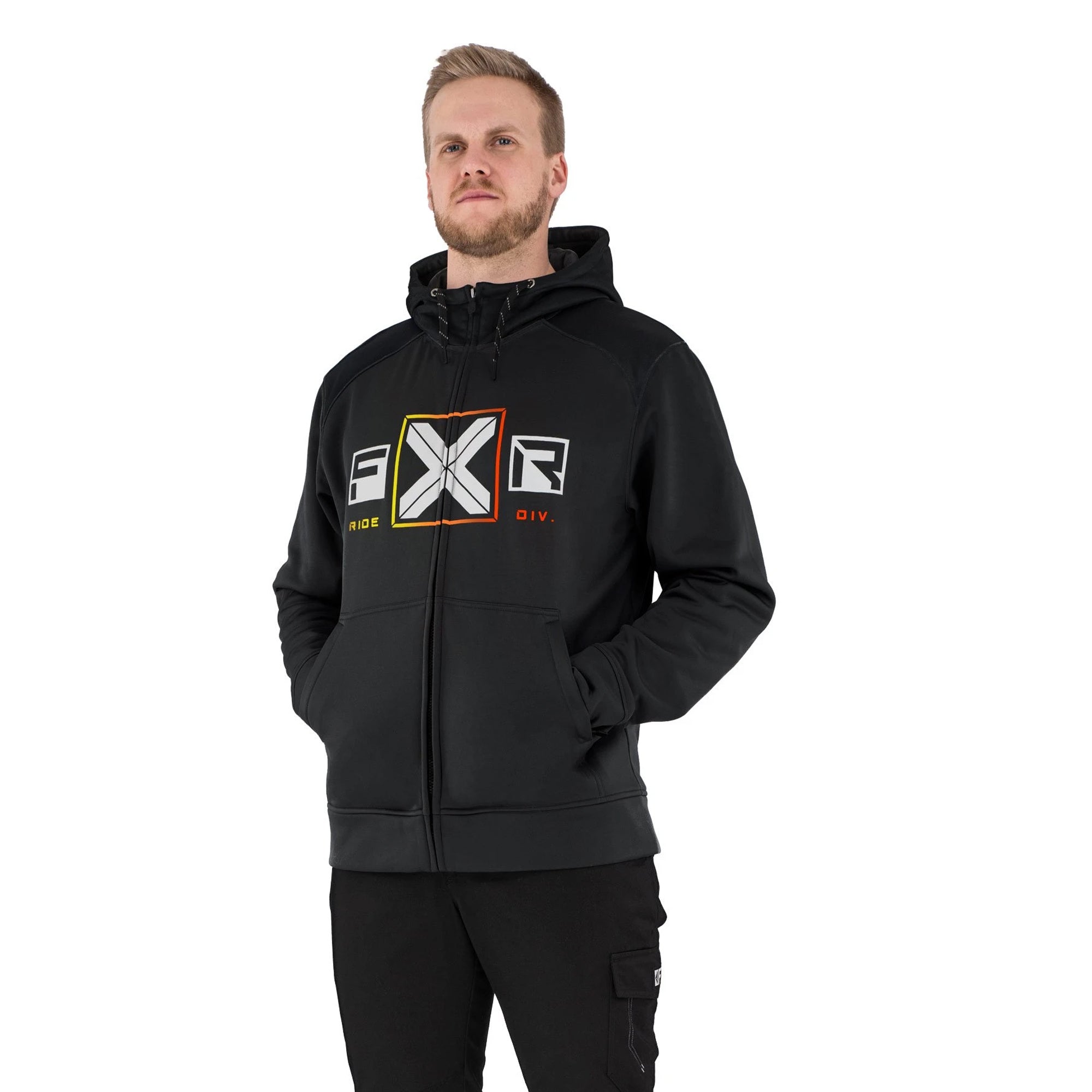 FXR Maverick Tech Hoodie Black/Inferno Mens