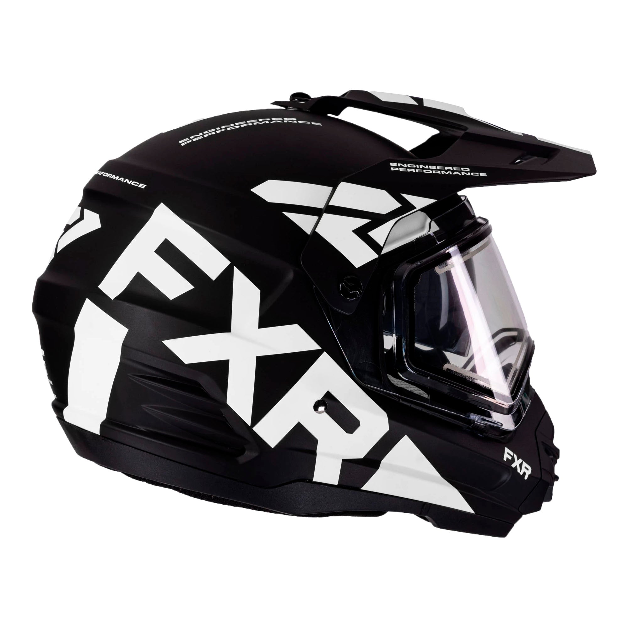 FXR  Torque X Team Snowmobile Helmet Electric Shield Sun Shade Black White - FMVSS 218