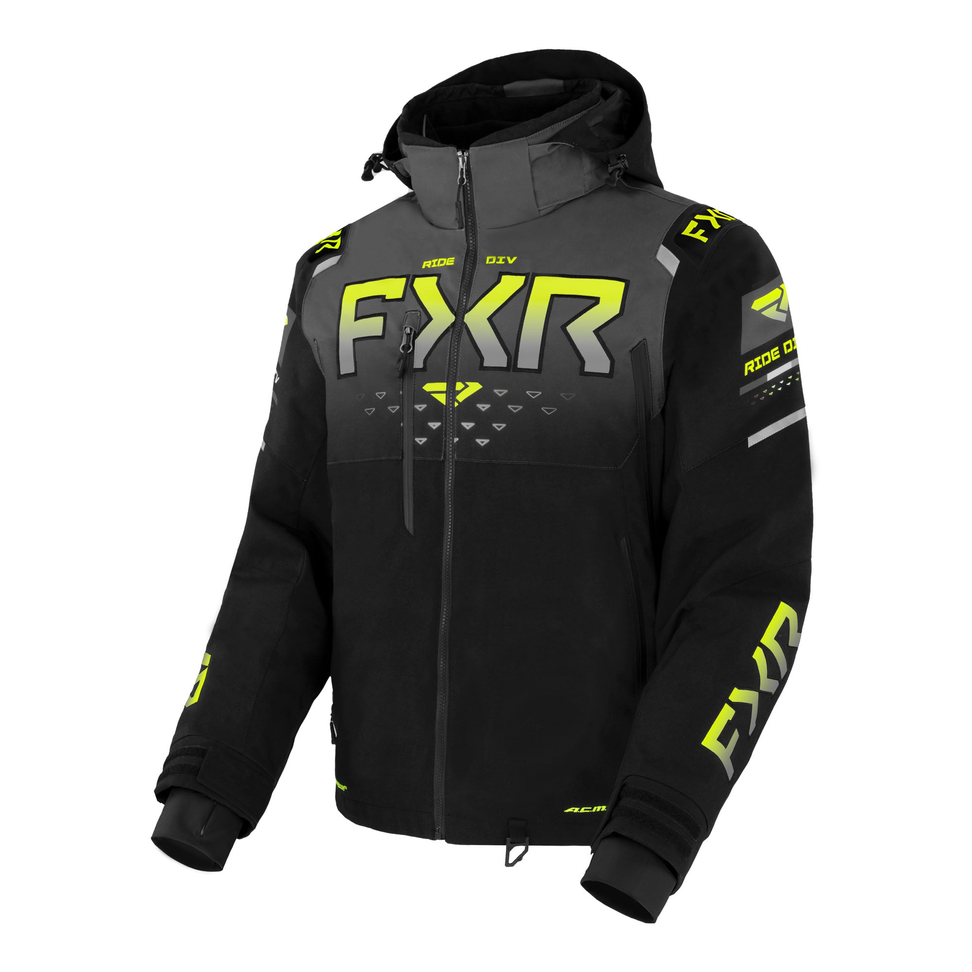 FXR Helium X 2-in-1 Snowmobile Jacket Black/Charcoal/HiVis Mens