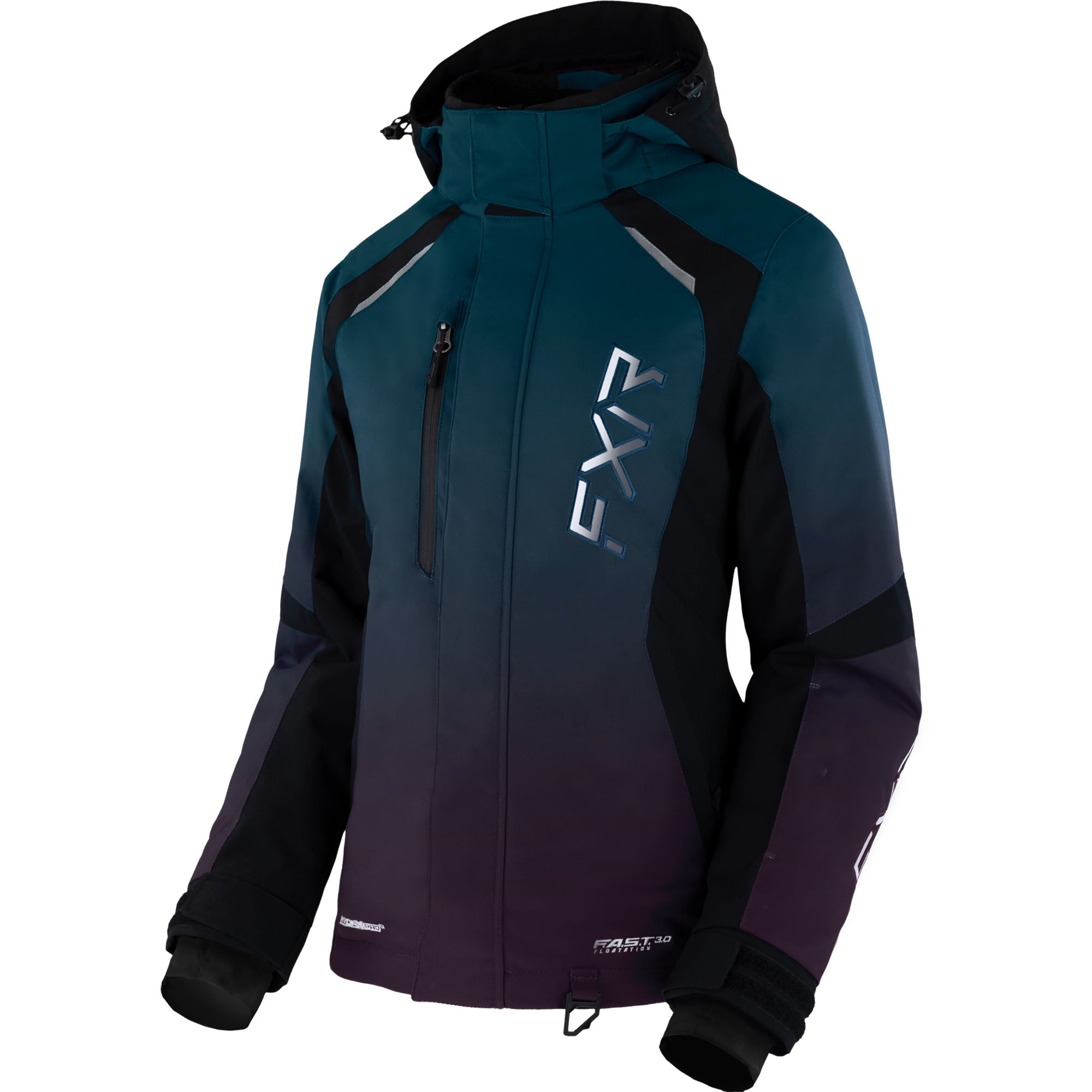 FXR Pulse Snowmobile Jacket Ocean-Plum Fade Womens