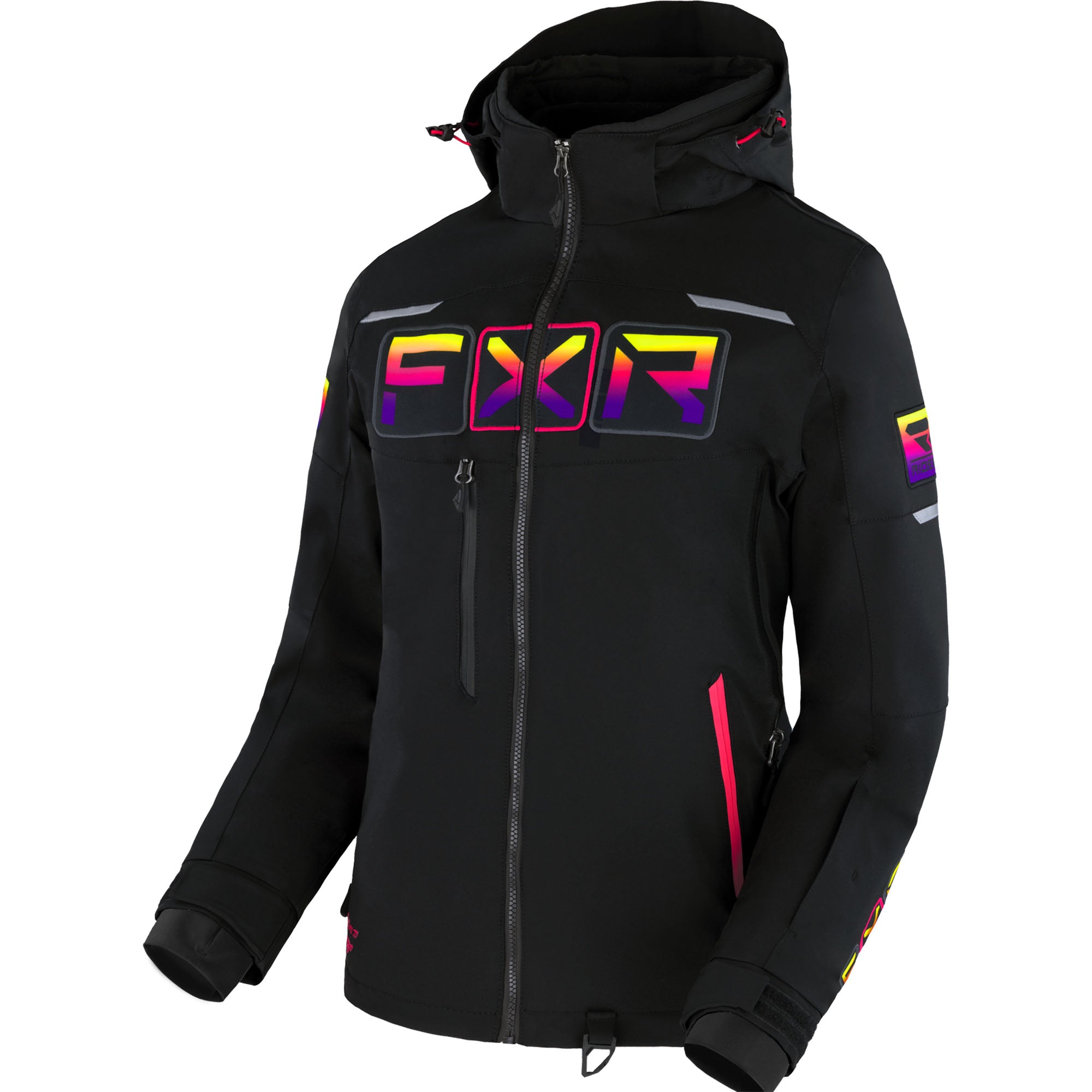 FXR Maverick Snowmobile Jacket Black/Neon Fusion Womens