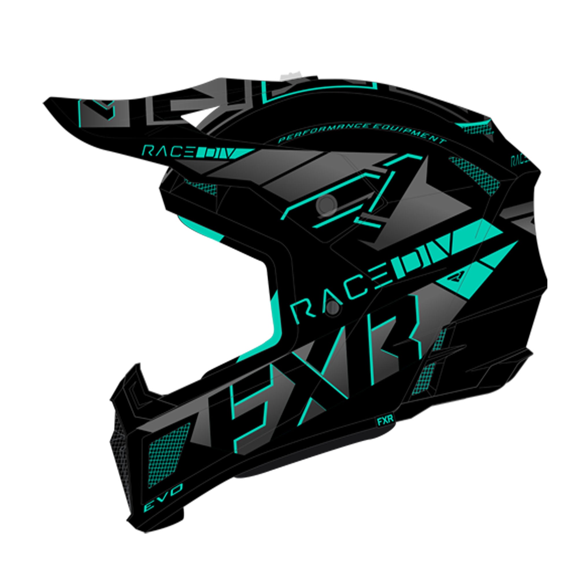 FXR Clutch Evo Open Face Offroad Helmet Mint Black