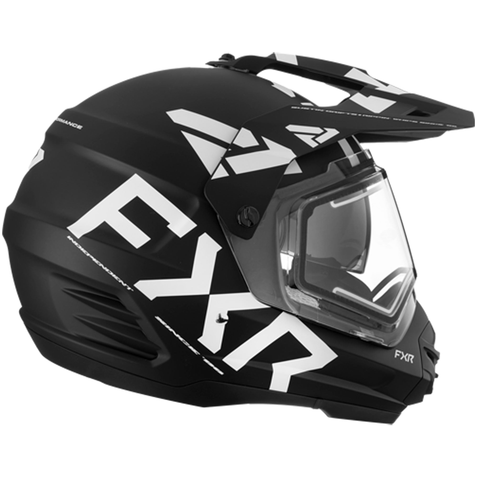 FXR  Torque X Team Snowmobile Helmet Electric Shield Sun Shade QRS Black White - FMVSS 218