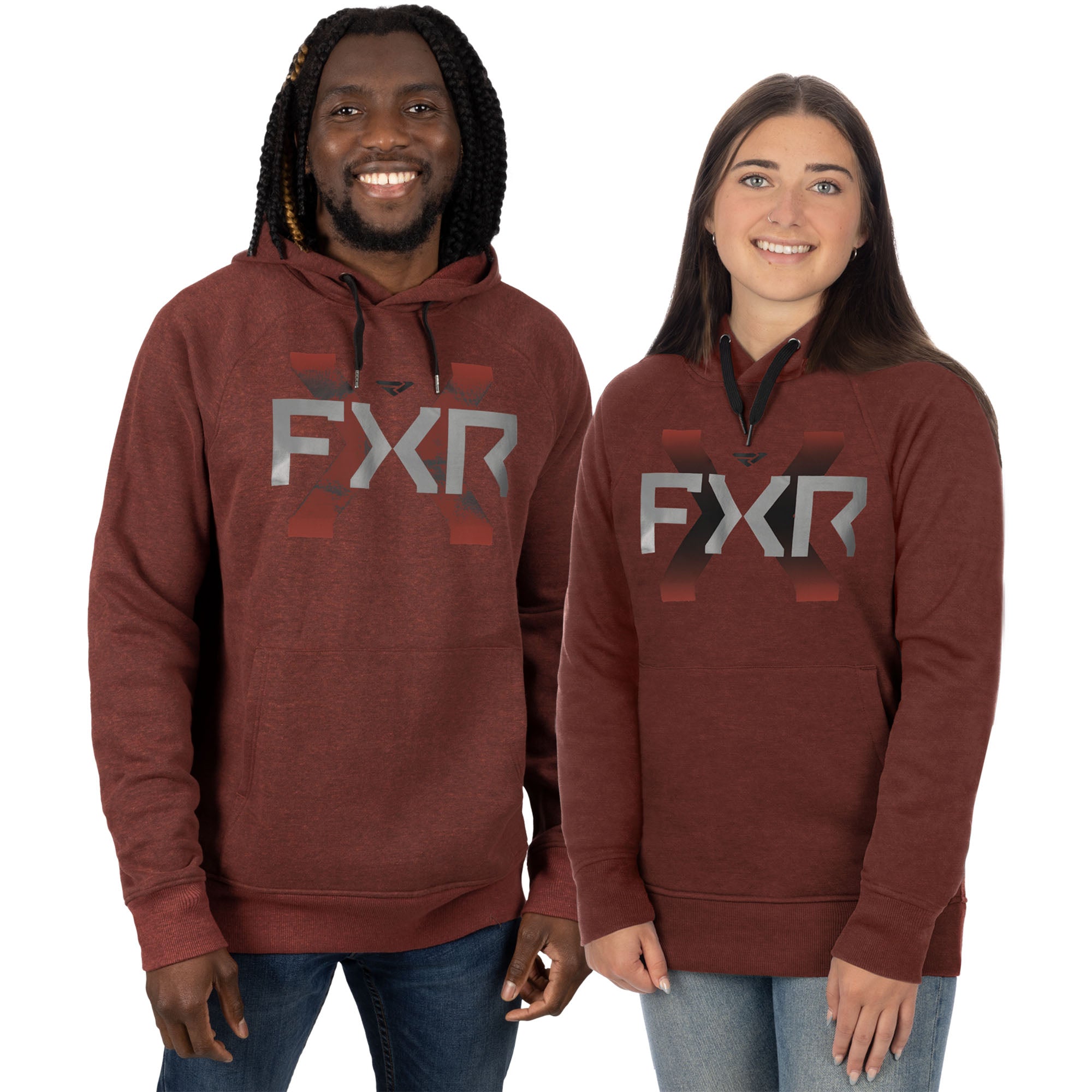 FXR Victory Pullover Hoodie Rust Heather/Grey Unisex-Adult