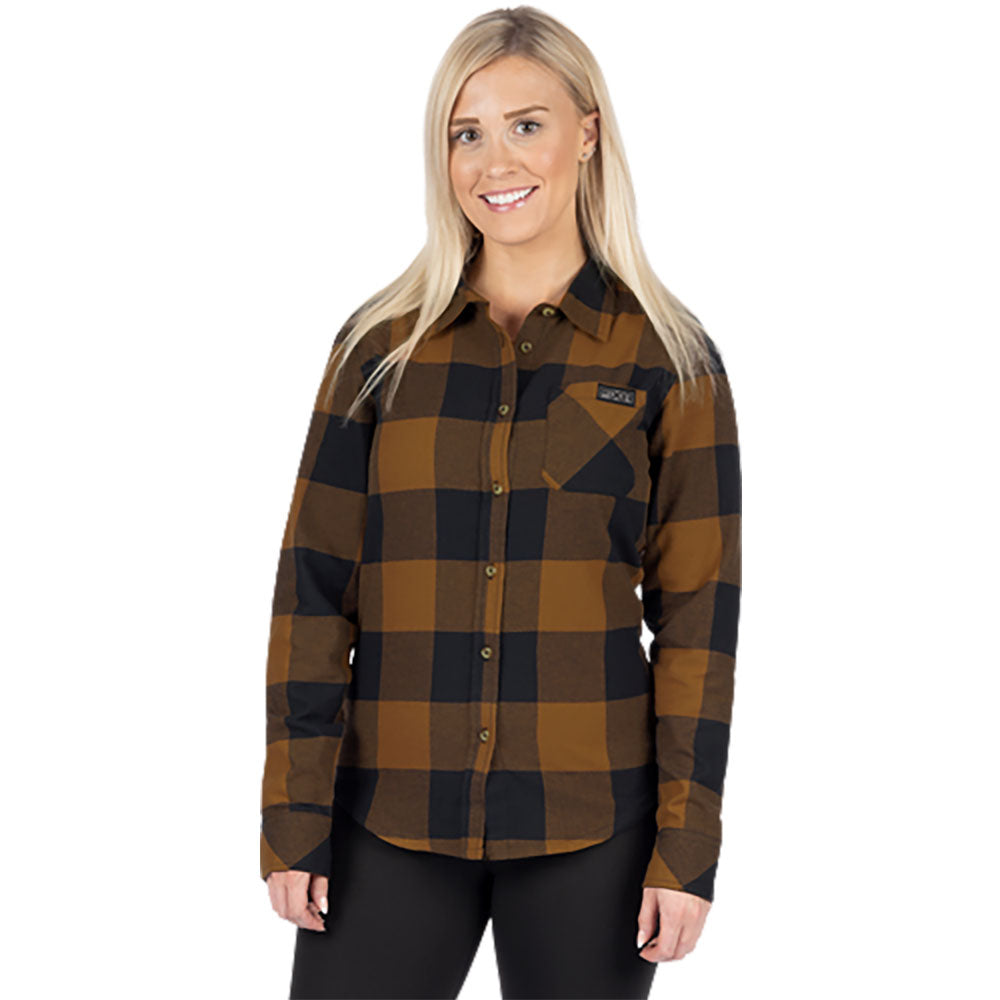 FXR Timber Flannel Shirt Copper/Black Womens