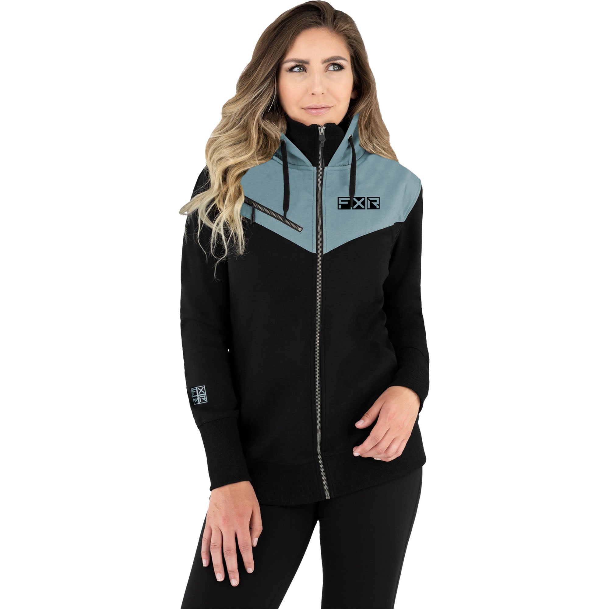 FXR Task Hoodie Black/Sage Womens