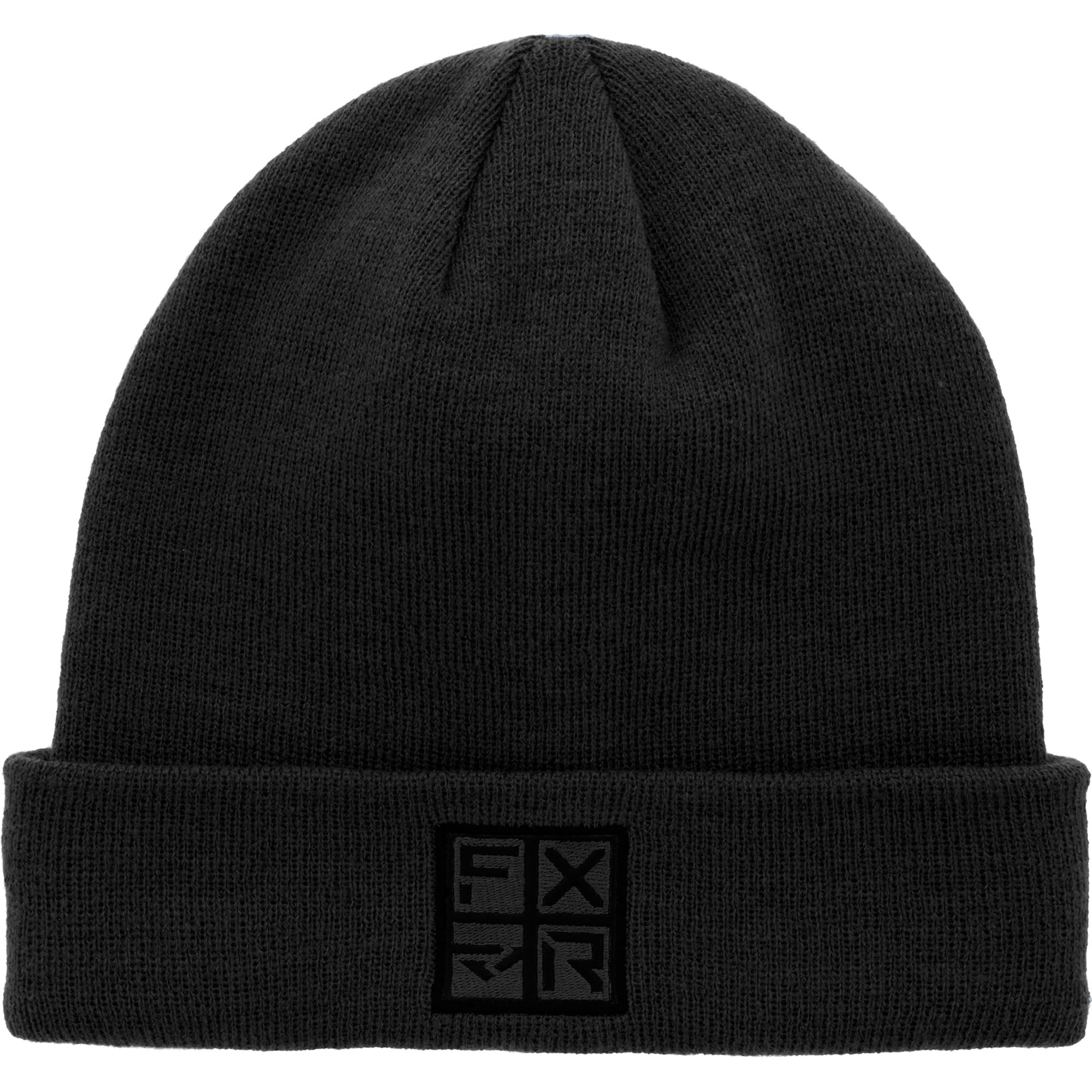 FXR  Youth Task Beanie Classic Skull Fit Fold Up Rib Cuff Synthetic Leather Label