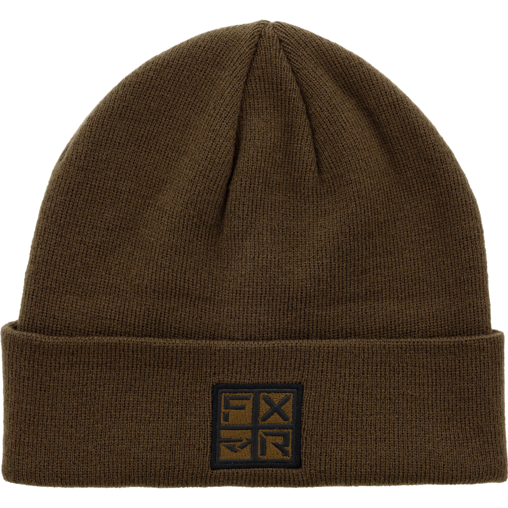 FXR  Youth Task Beanie Classic Skull Fit Fold Up Rib Cuff Synthetic Leather Label