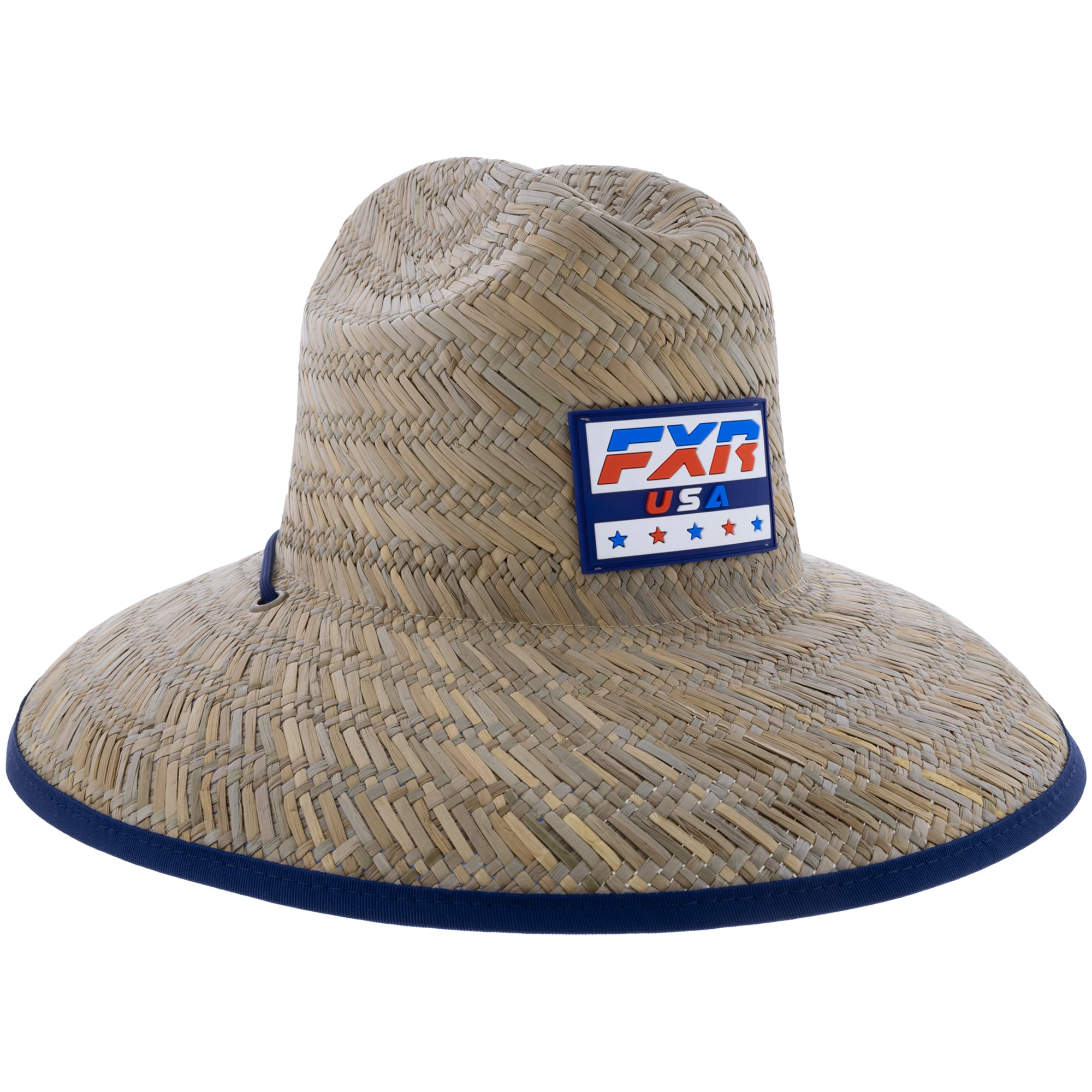 FXR  Youth Shoreside Straw Sun Hat Full Brim Adjustable Chin Strap TPR Front Logo - One