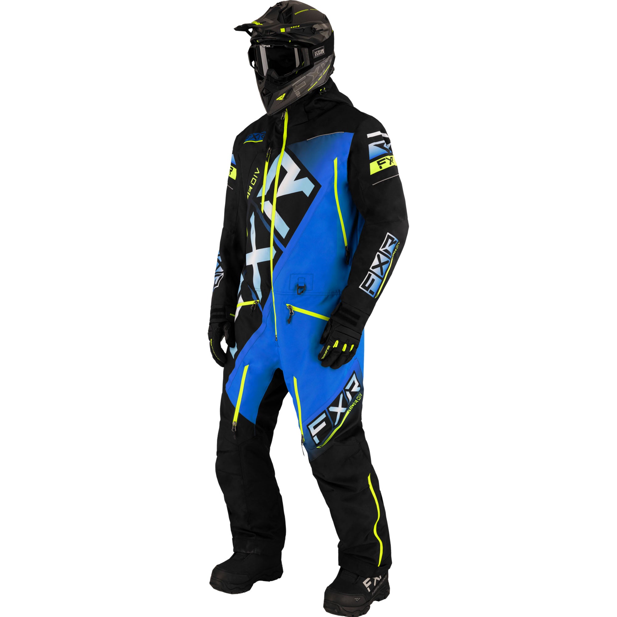 FXR CX Lite Snowmobile Monosuit Black/Blue/HiVis Mens