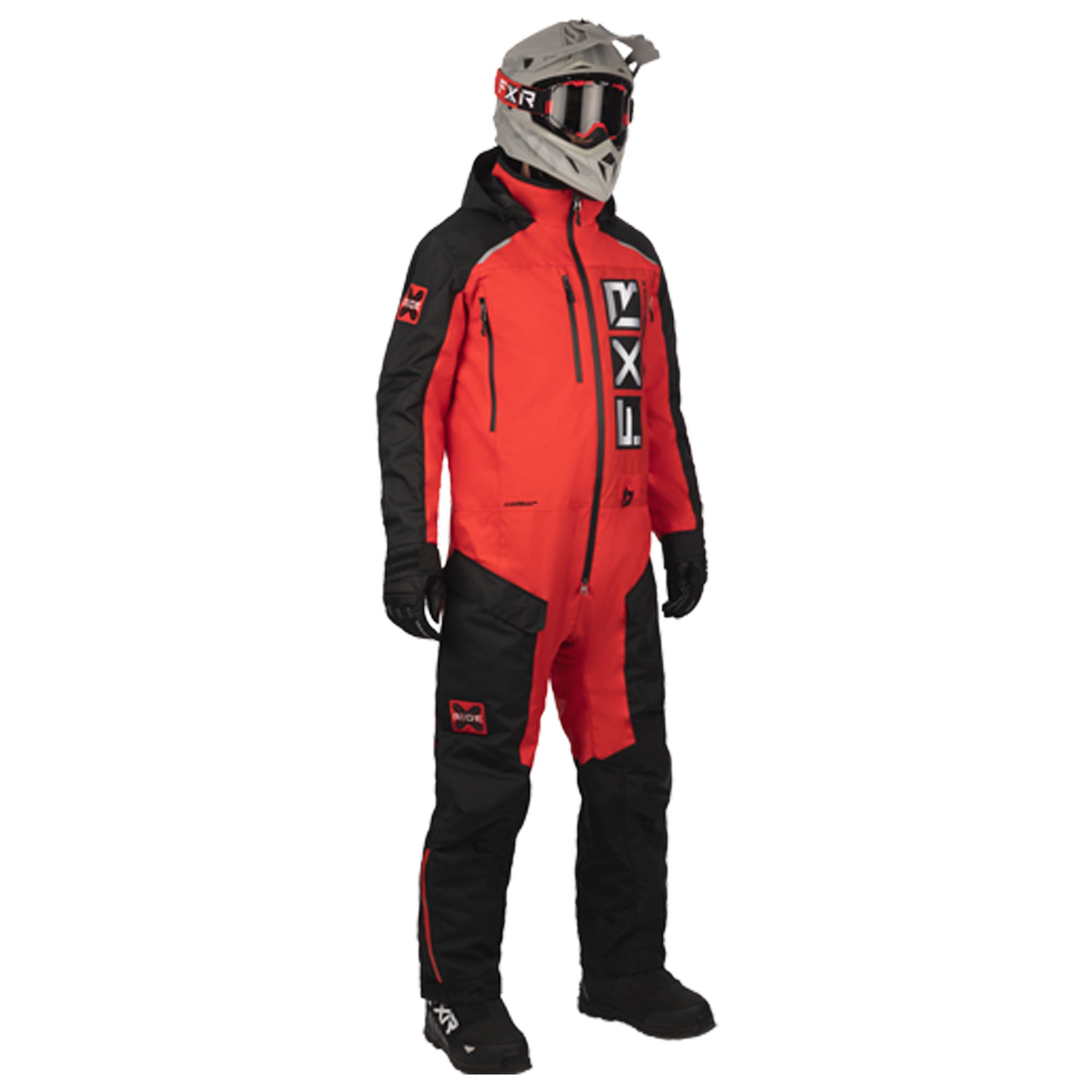 FXR Mens Recruit Lite Snowmobile Monosuit Black/Red Mens
