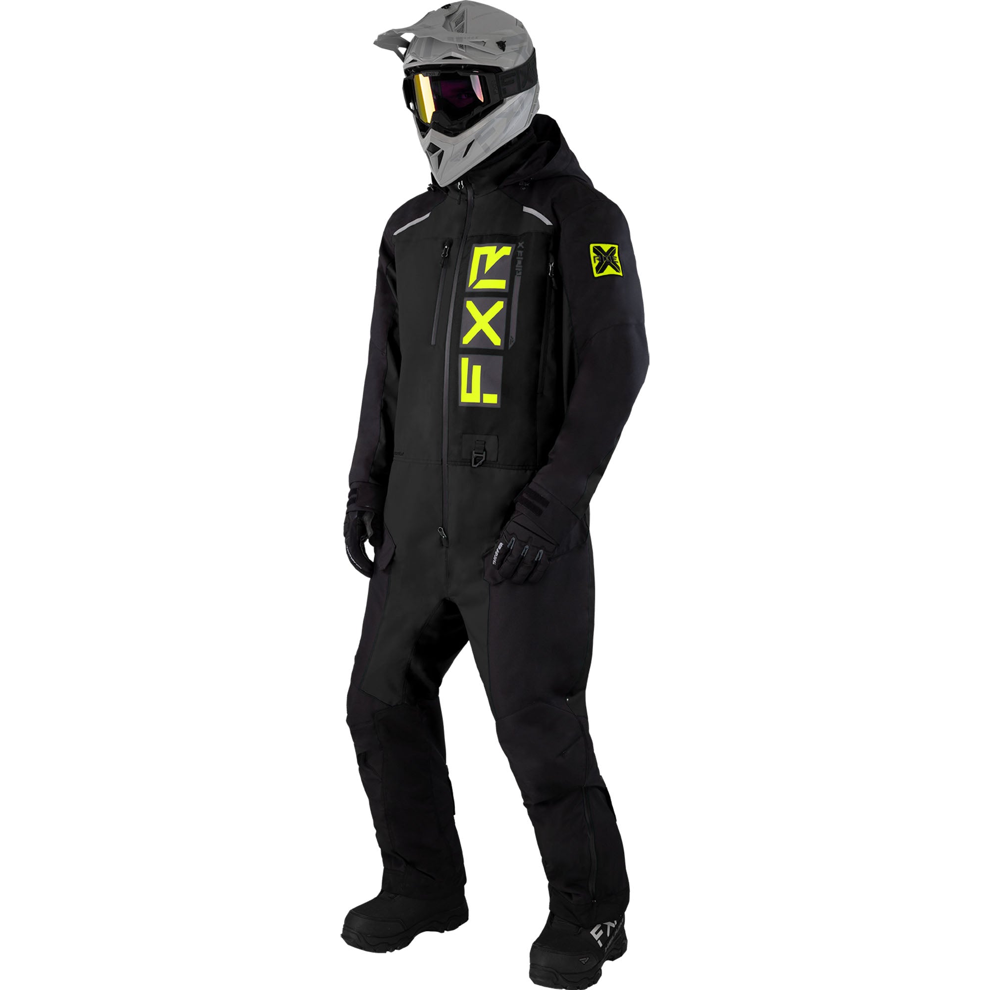 FXR Mens Recruit F.A.S.T. Insulated Snowmobile Monosuit Black/HiVis Mens