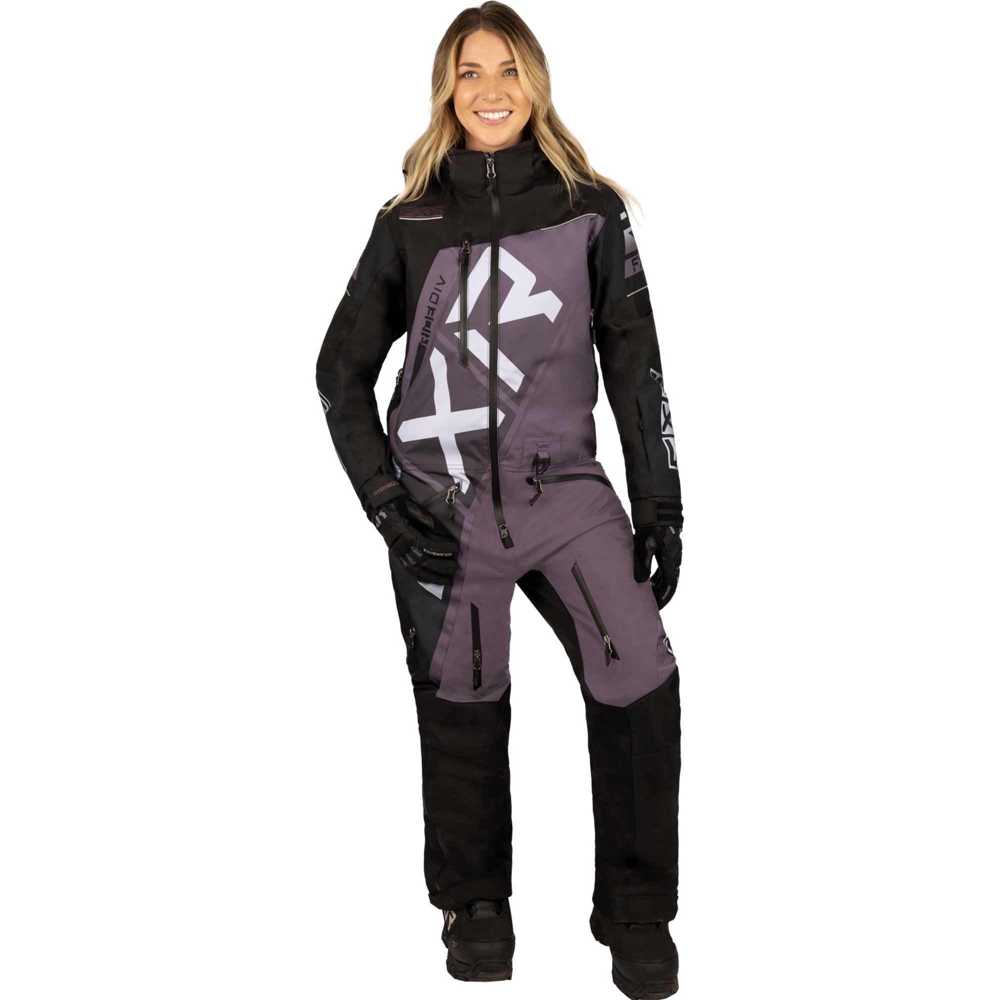 FXR CX F.A.S.T. Insulated Snowmobile Monosuit Black/Muted Grape Womens