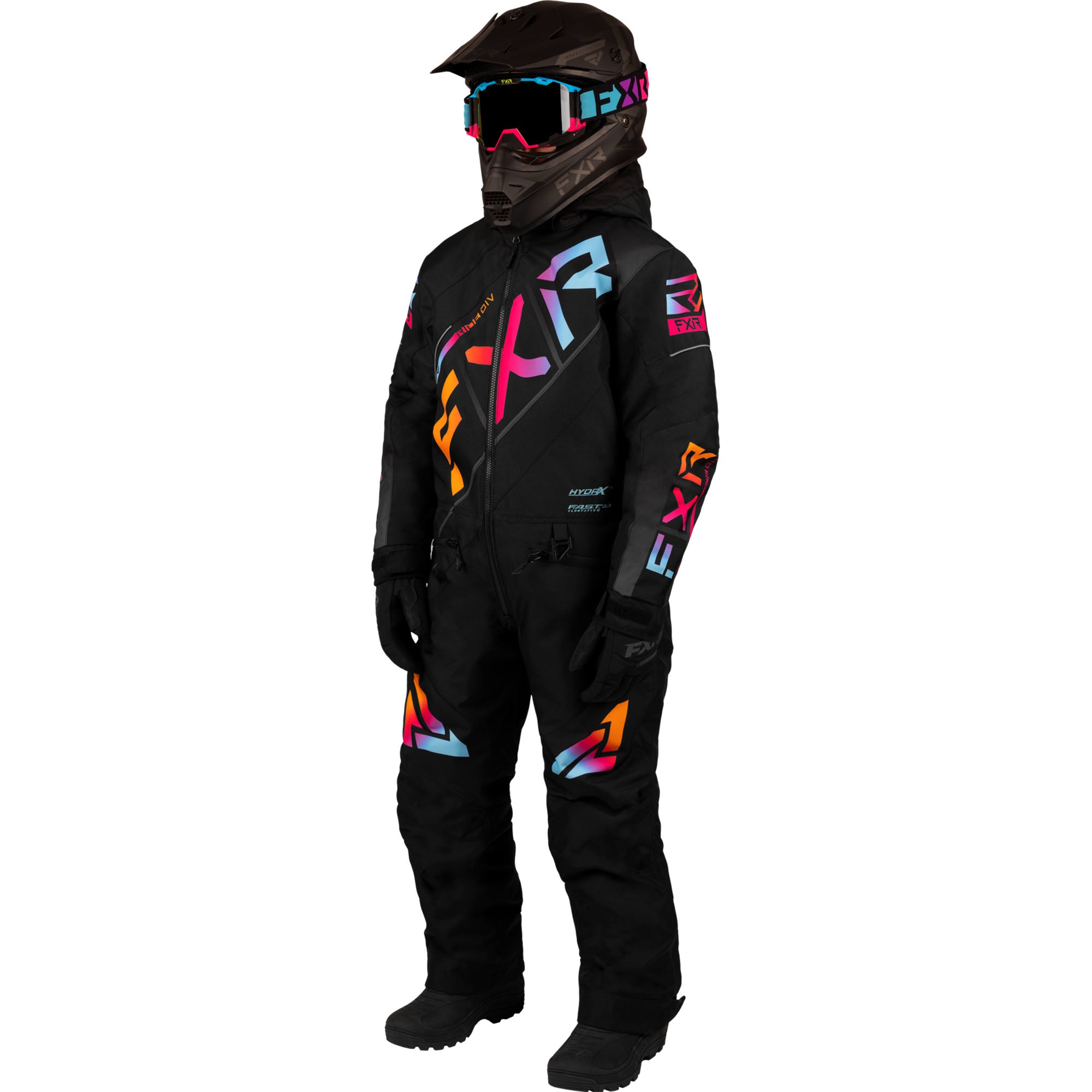 FXR Youth CX Snowmobile Monosuit Black/Spectrum Unisex-Child