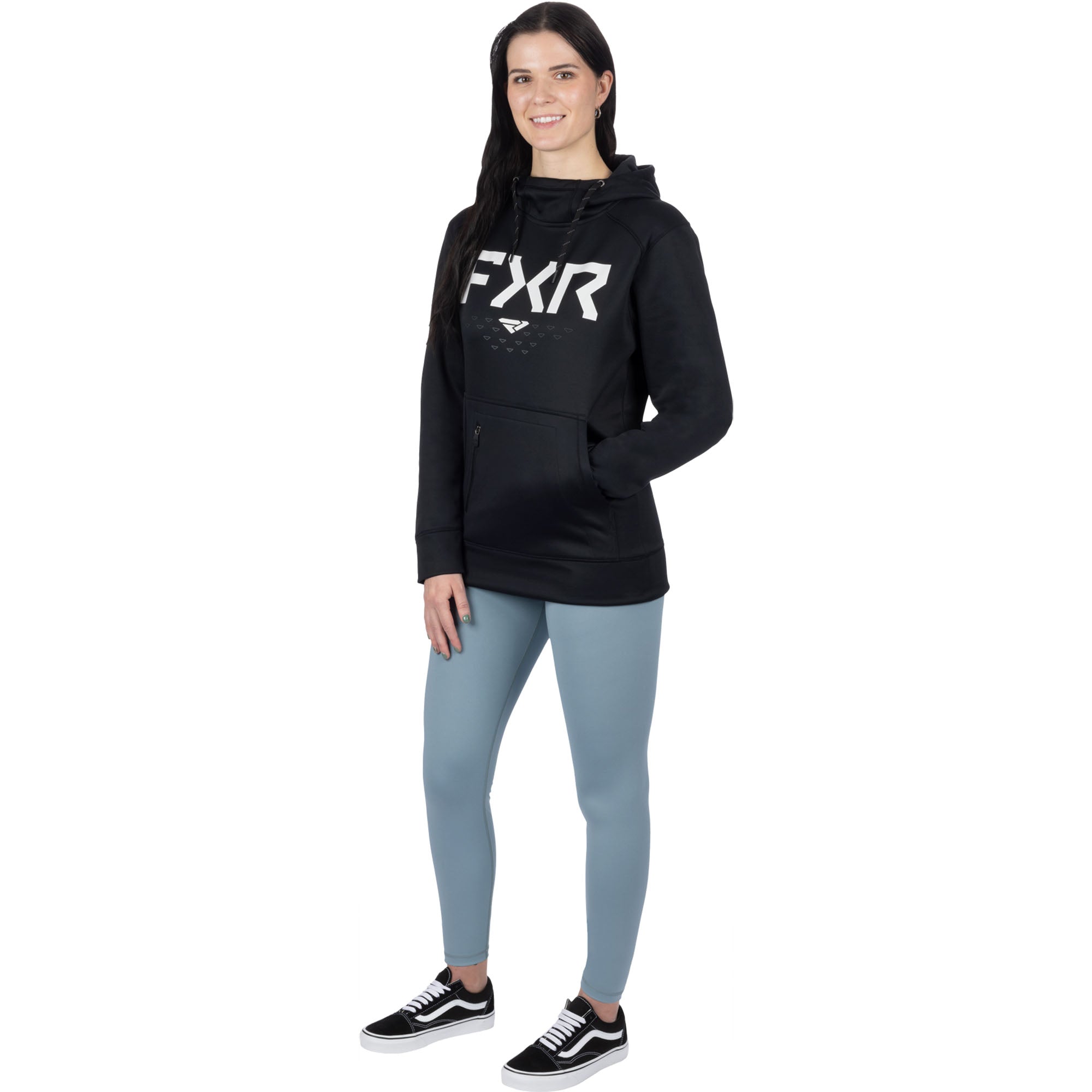 FXR  Helium Tech Pullover Hoodie DWR Finish Hand Pockets Casual Black White