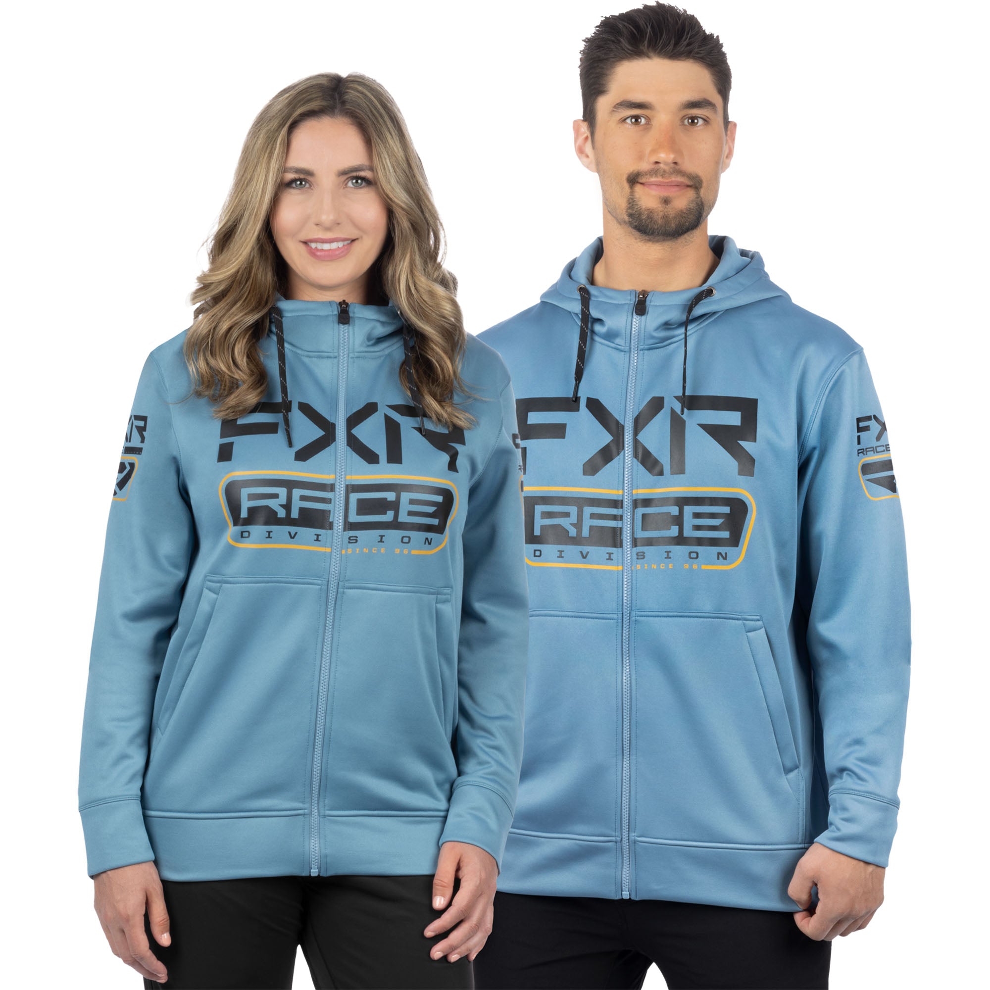 FXR Race Div Tech Hoodie Steel/Black Unisex-Adult