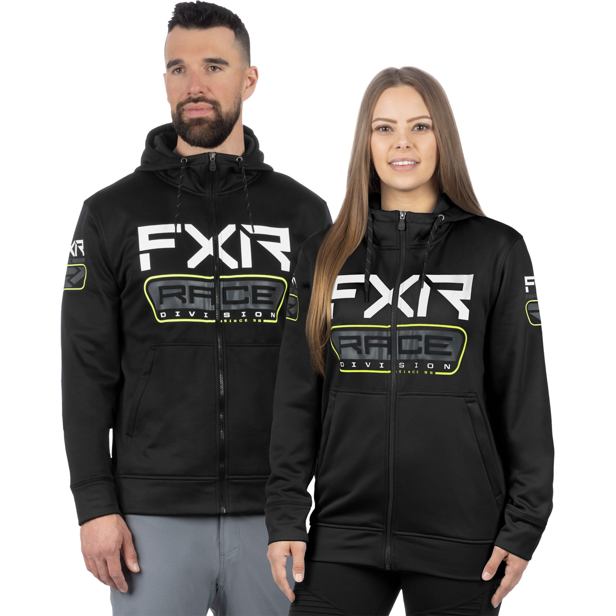 FXR Race Div Tech Hoodie Black/Hi-Vis Unisex-Adult