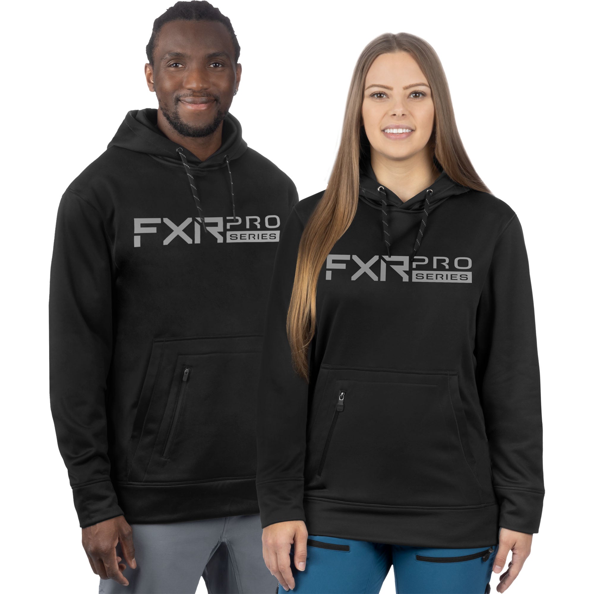 FXR Pro Tech Pullover Hoodie Black/Grey Unisex-Adult