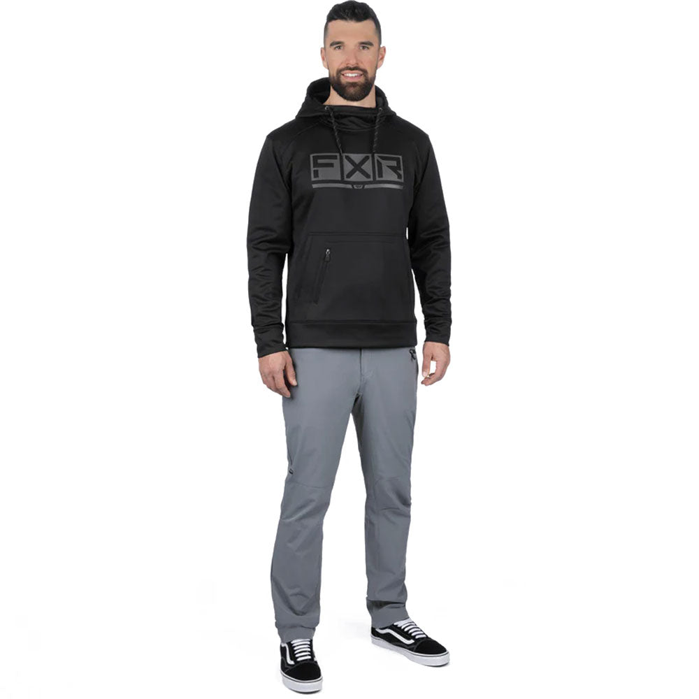 FXR  Podium Tech Pullover Hoodie DWR Finish Zippered Pocket Casual Black Ops
